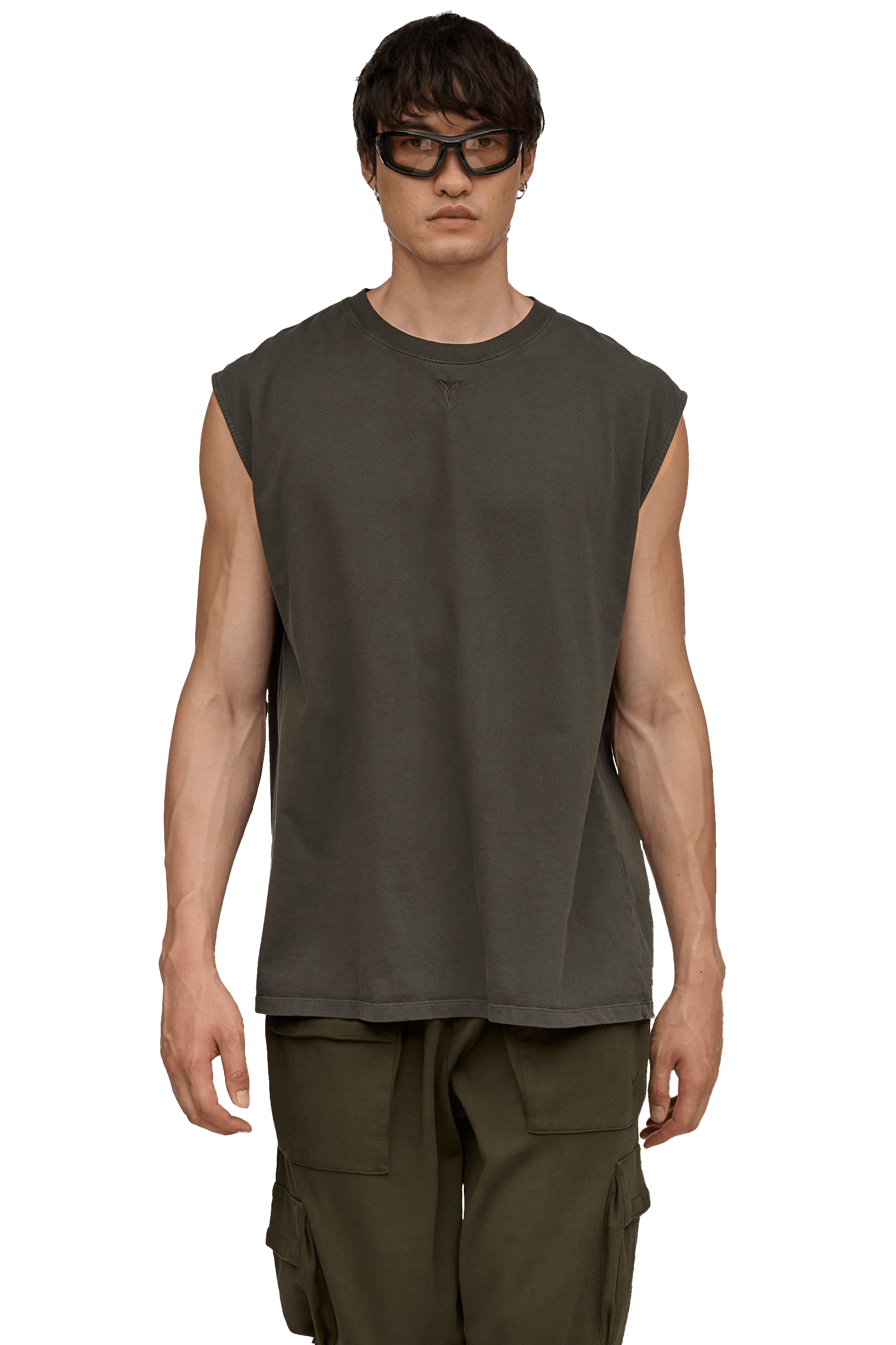 MEN'S SLEEVELESS T-SHIRT - Khaki | VEYND
