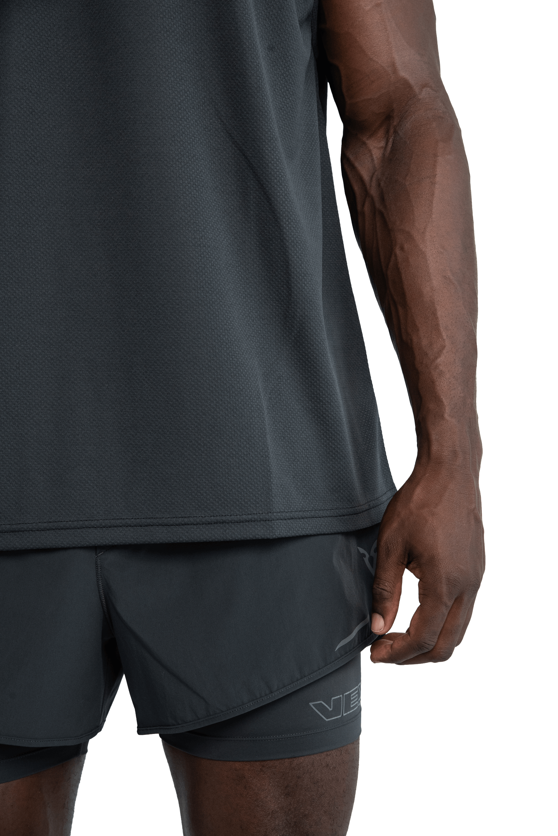 SLEEVELESS BOXY T-SHIRT CROSS GRAPHIC - Dark Gray