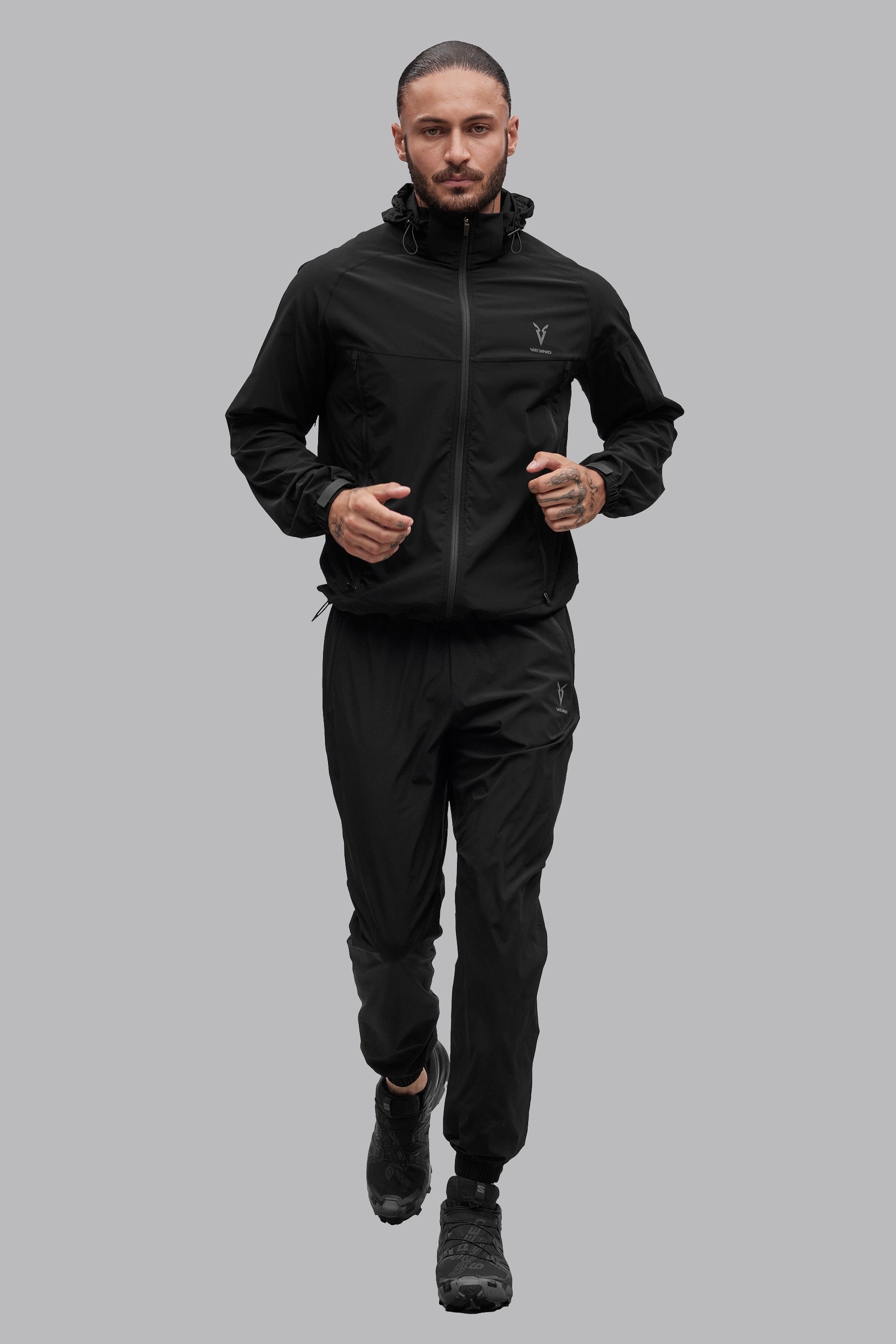 hooded running jacket mens