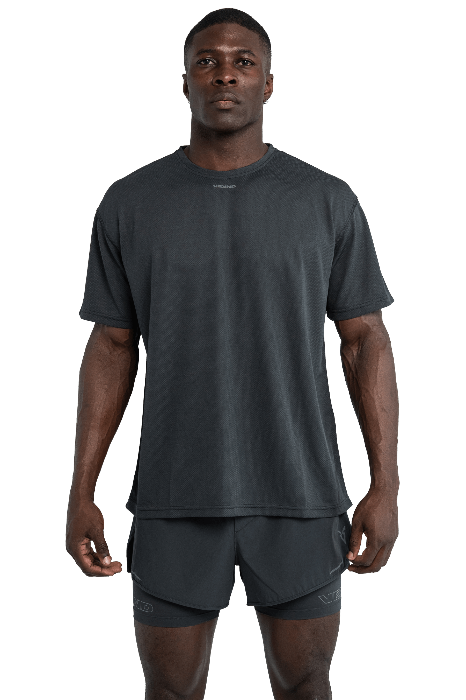 BOXY T-SHIRT CROSS GRAPHIC - Dark Gray