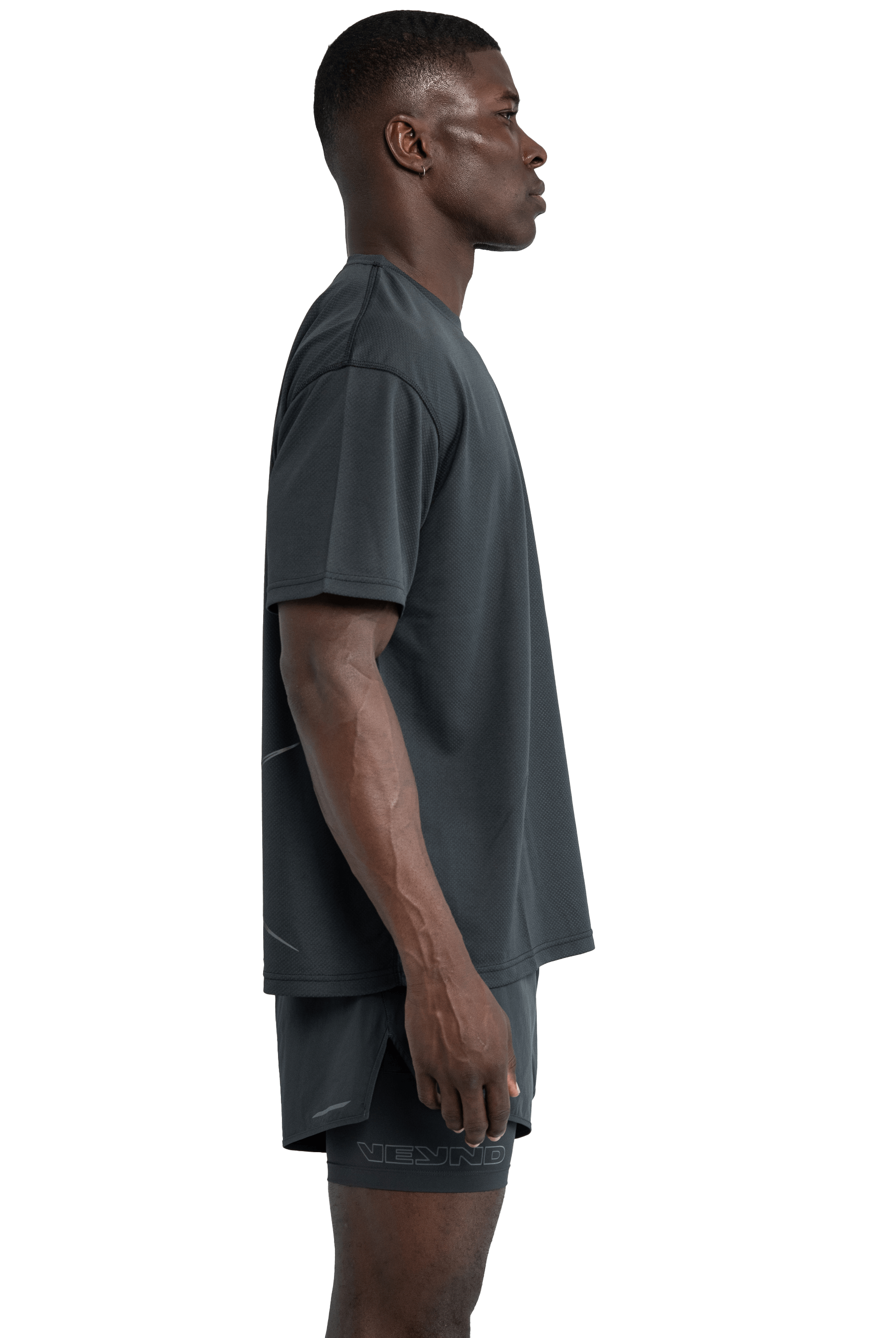 BOXY T-SHIRT CROSS GRAPHIC - Dark Gray