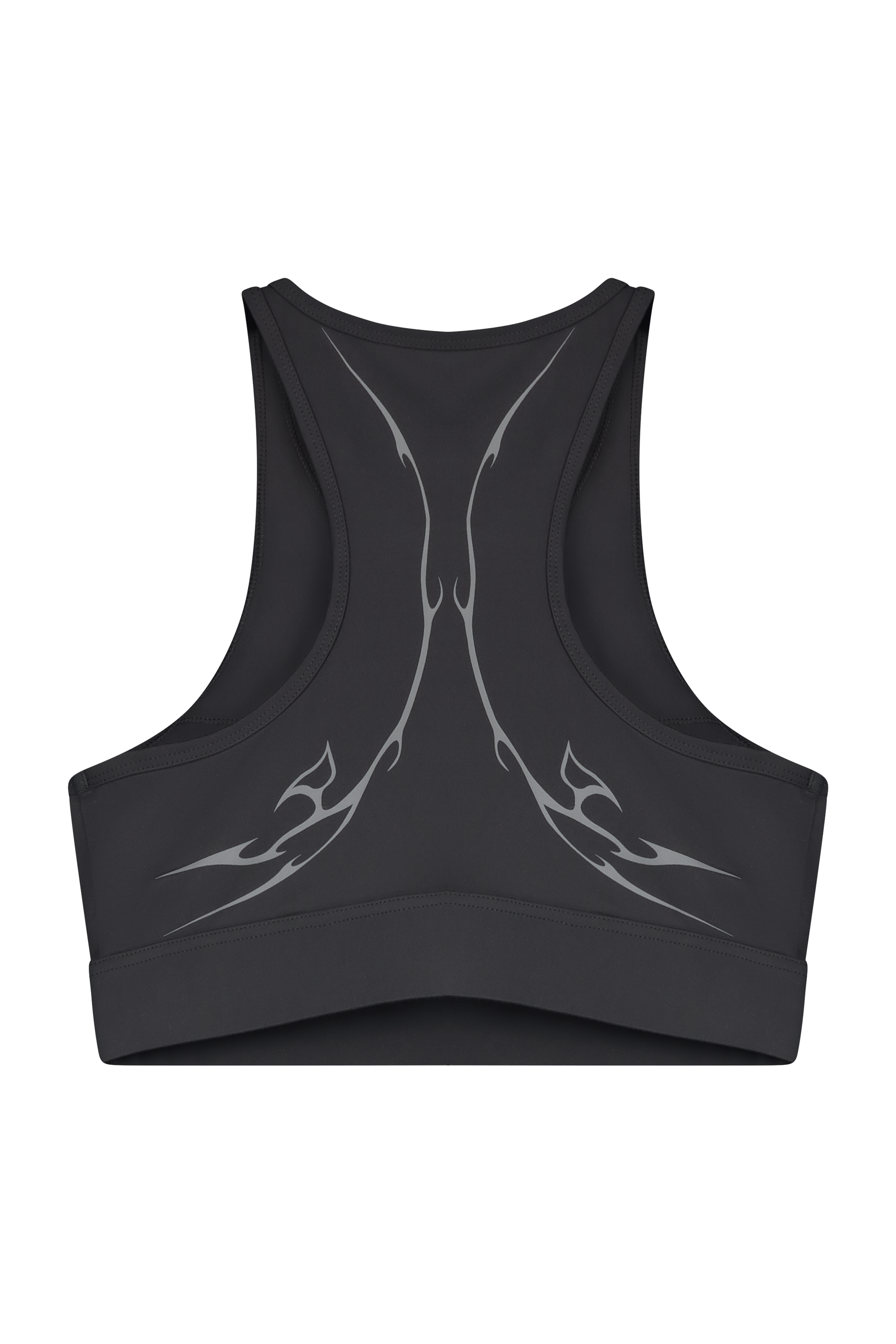SPORTS BRA HIGH NECK GRAY VEINS GRAPHIC - GRAY