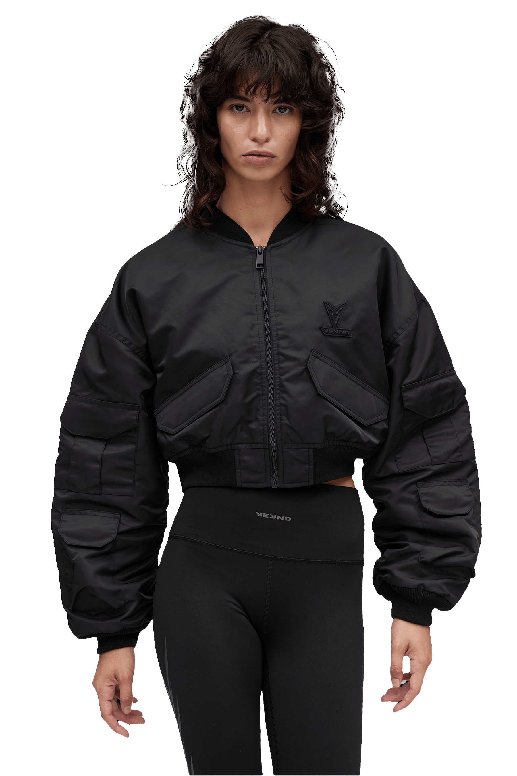 WOMEN'S BOXY BOMBER JACKET - Black | VEYND