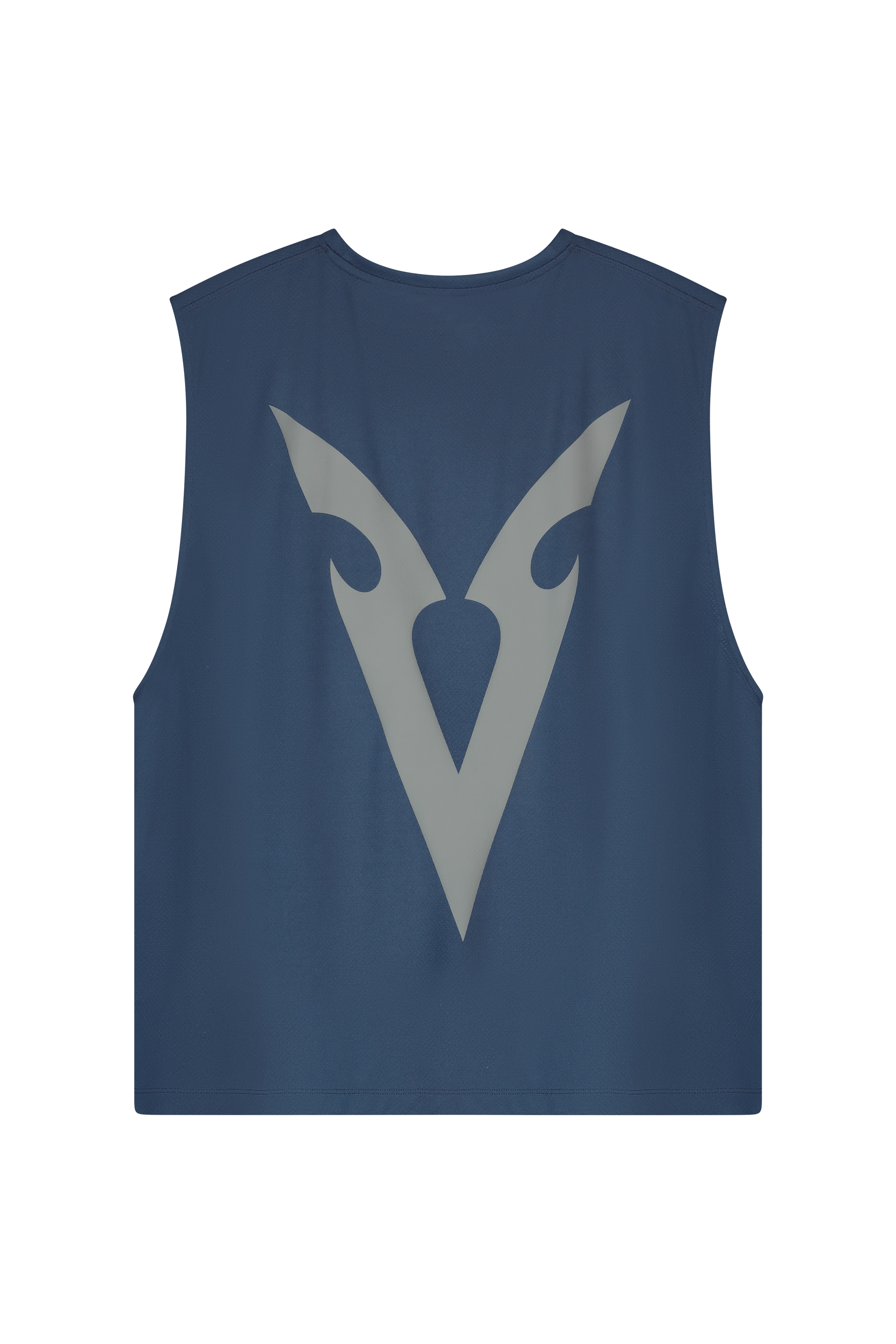 BOXY SLEEVELESS T-SHIRT V-GRAPHIC - Navy