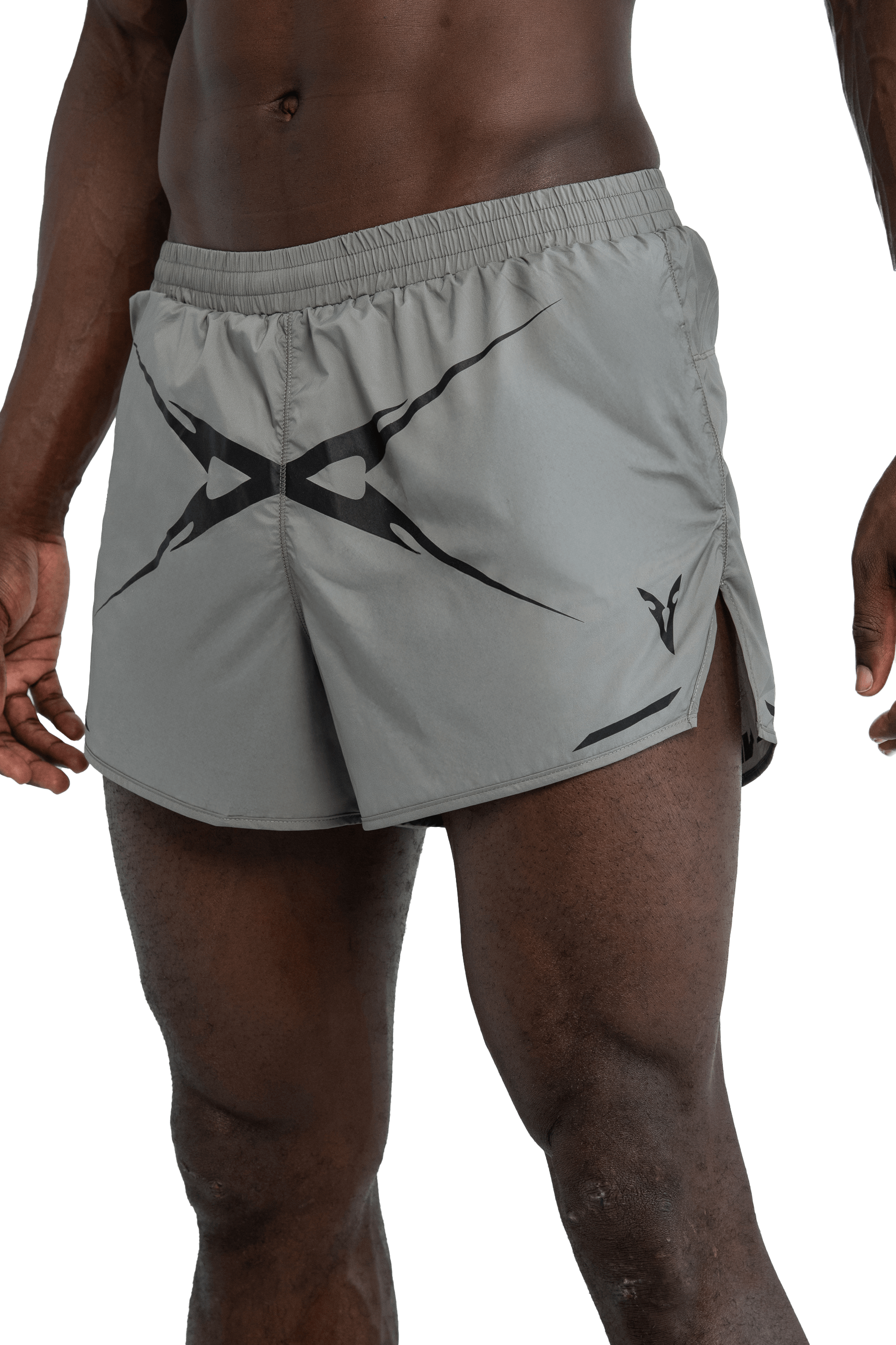 3" RUNNING SHORTS CROSS GRAPHIC - Light Gray