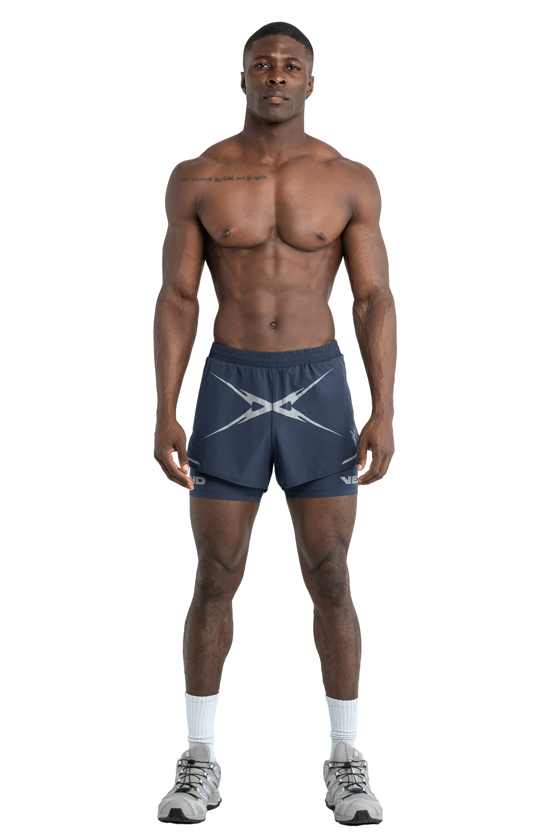 5” 2-IN-1 SHORTS CROSS GRAPHIC - NAVY