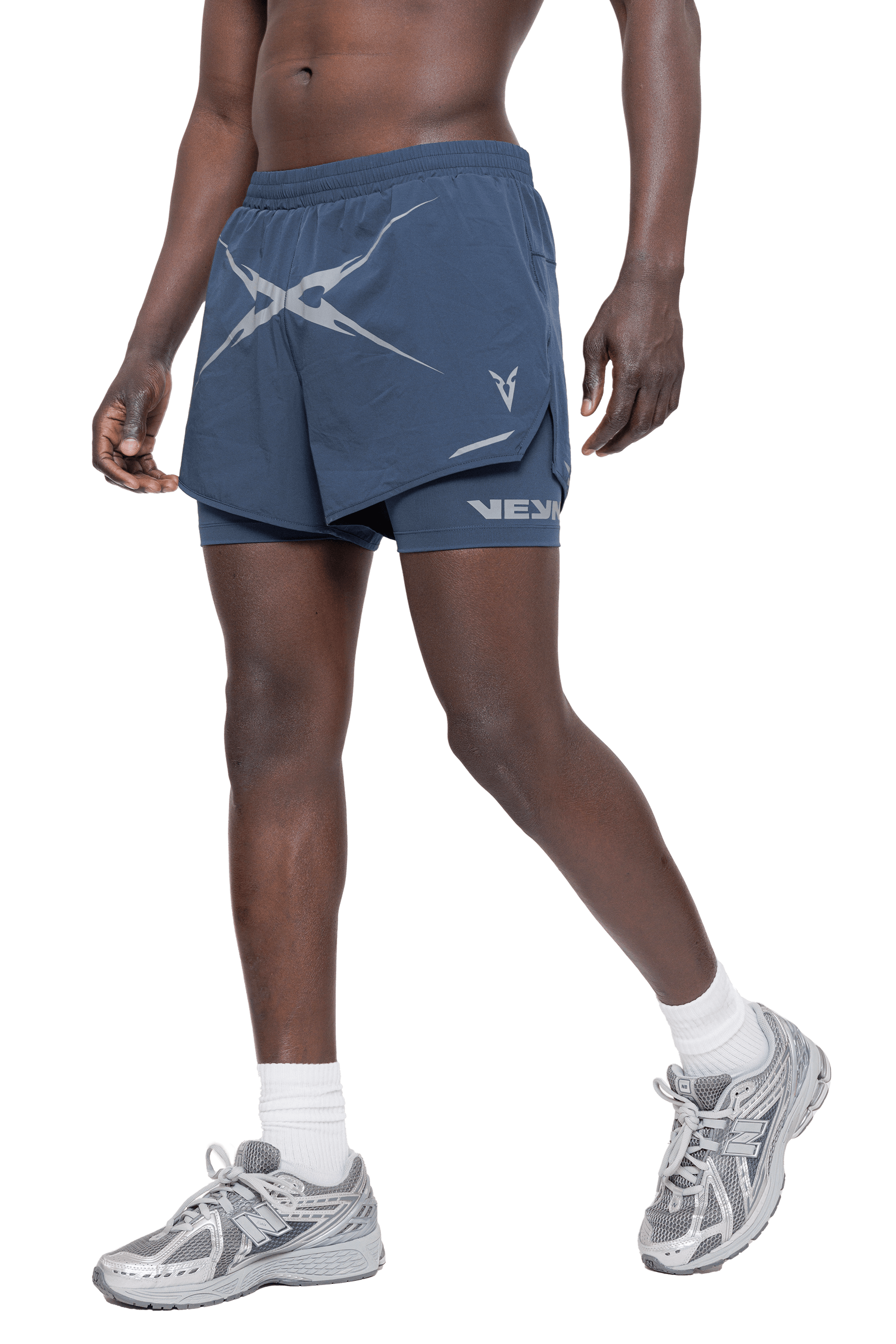 5” 2-IN-1 SHORTS CROSS GRAPHIC - NAVY