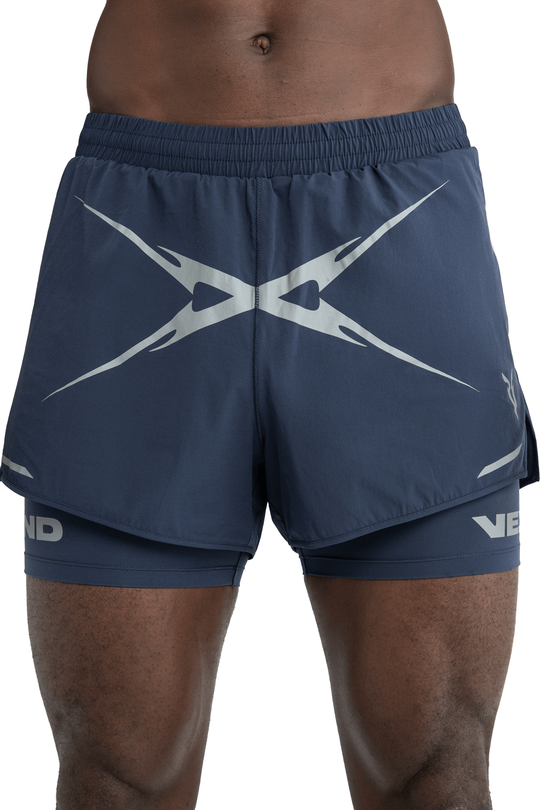 5” 2-IN-1 SHORTS CROSS GRAPHIC - NAVY