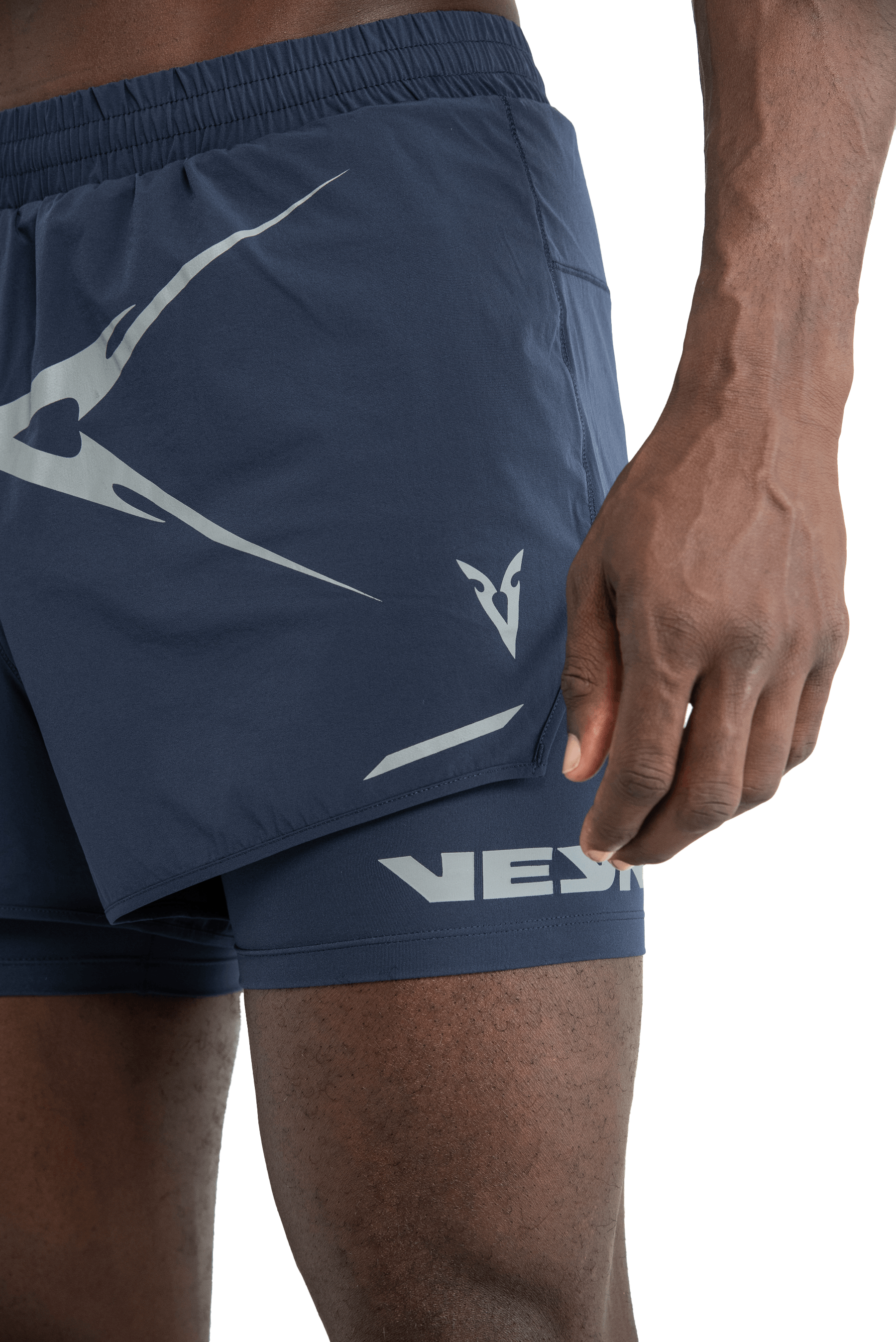 5” 2-IN-1 SHORTS CROSS GRAPHIC - NAVY