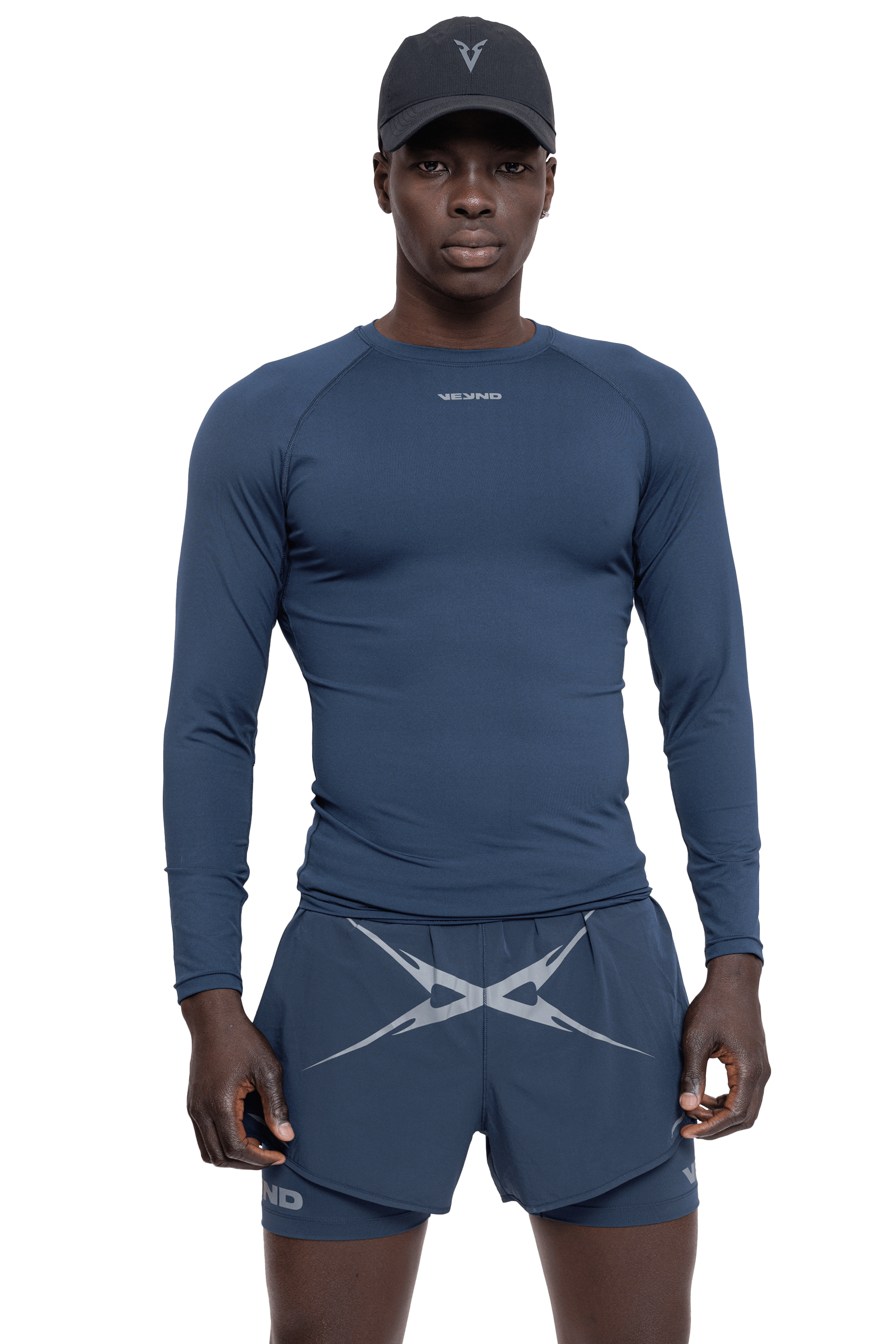 MUSCLE LONG SLEEVE T-SHIRT - NAVY
