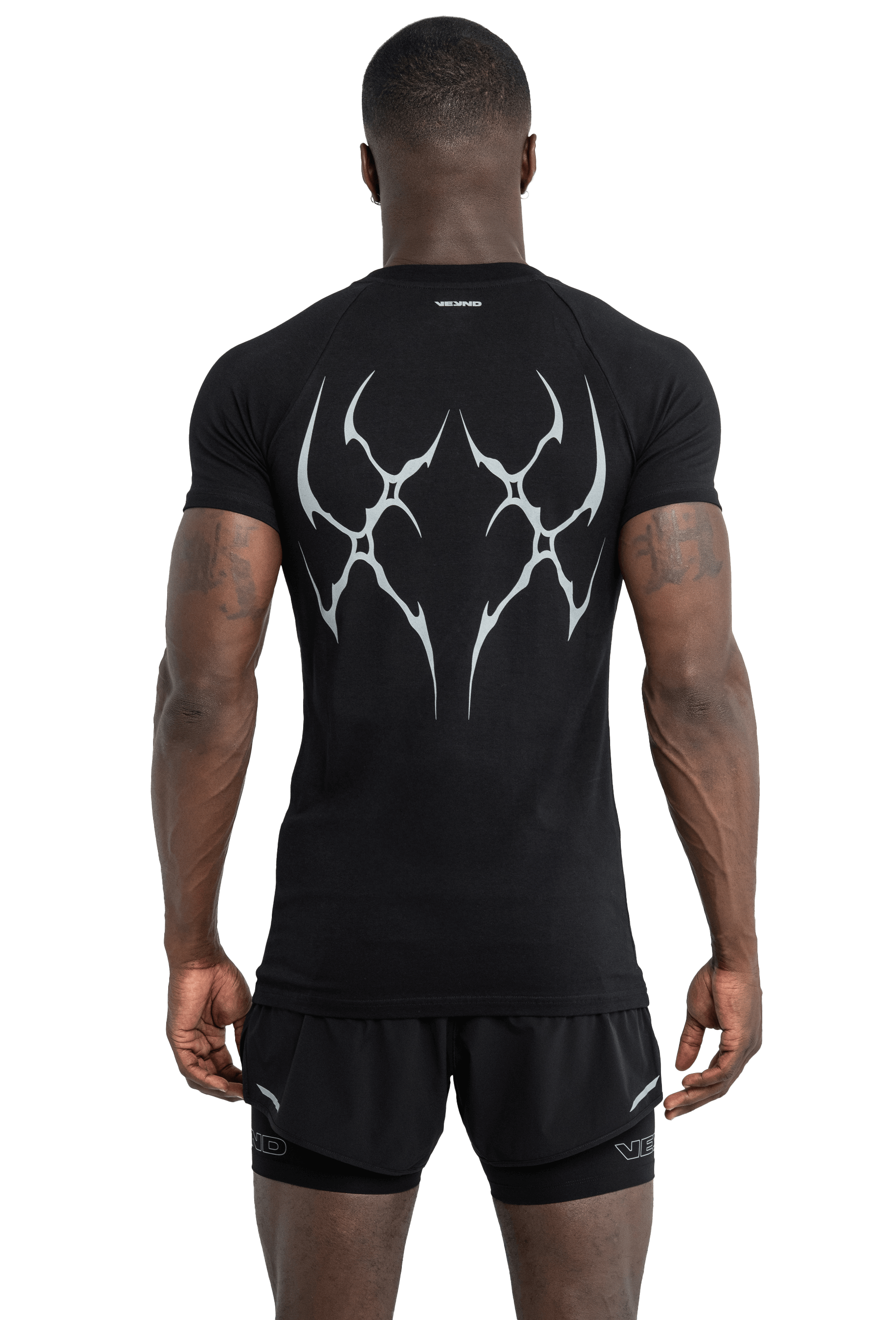 T-SHIRT GRAY VEINS GRAPHIC - Black