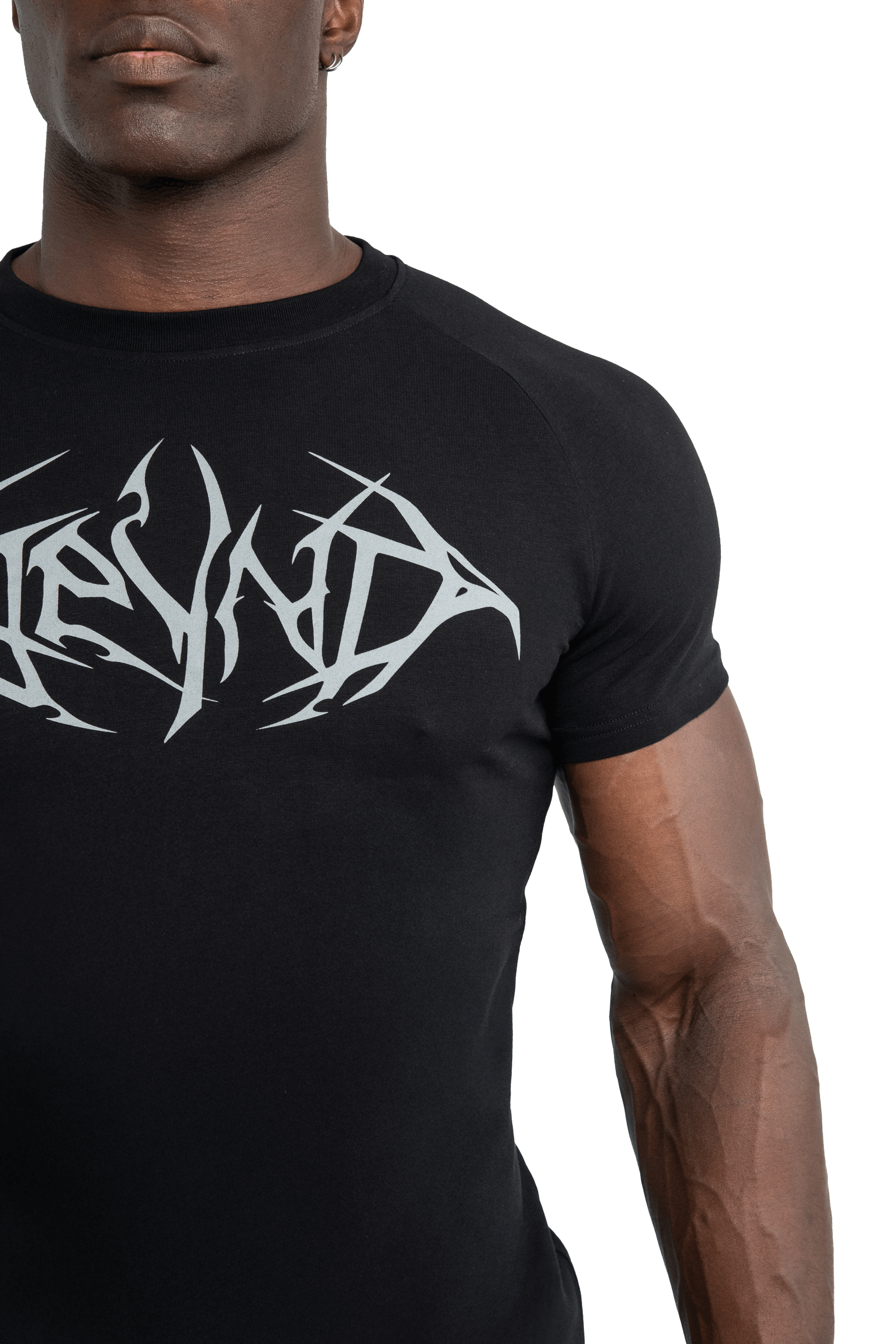 T-SHIRT GRAY VEINS GRAPHIC - Black