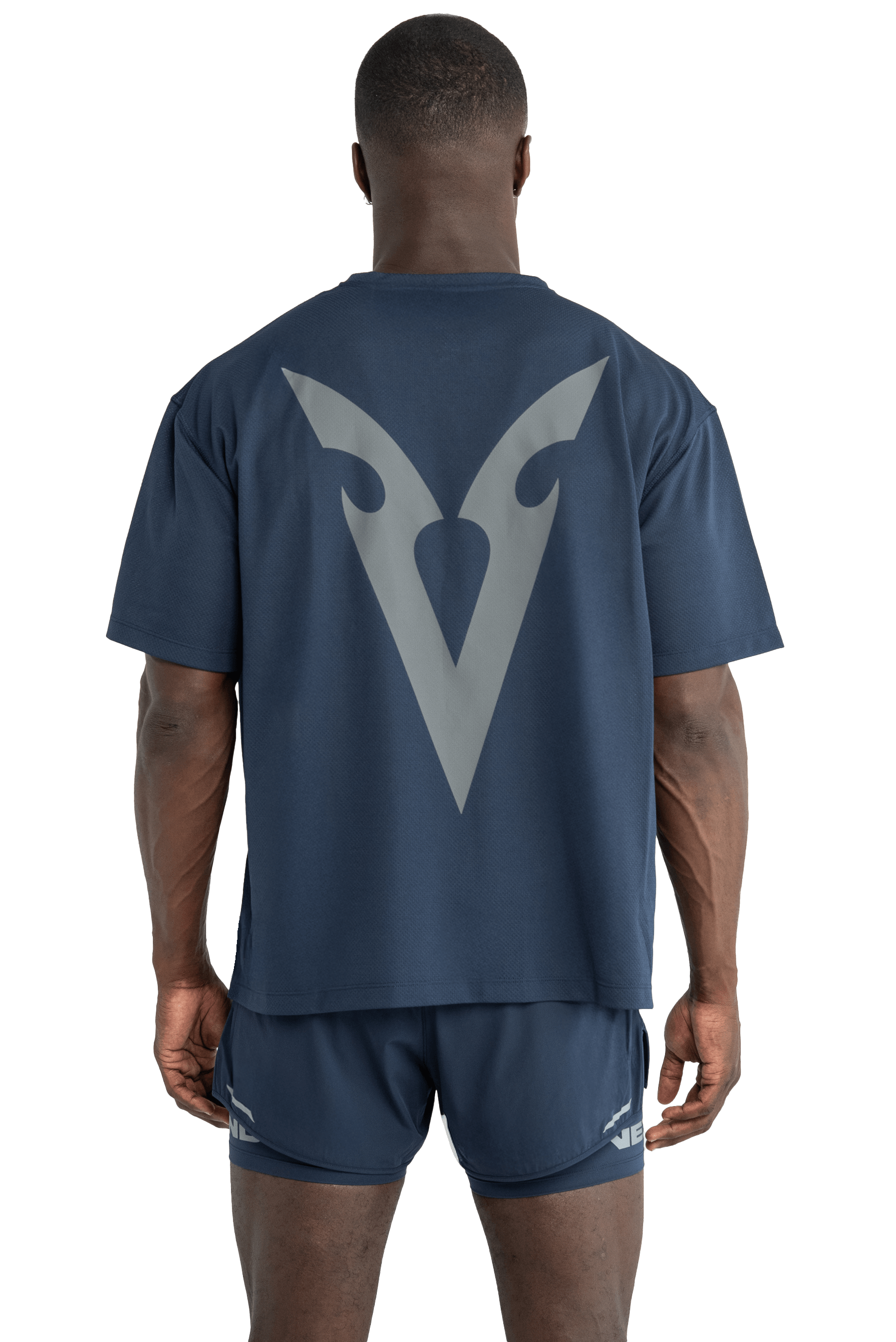BOXY T-SHIRT V-GRAPHIC - NAVY