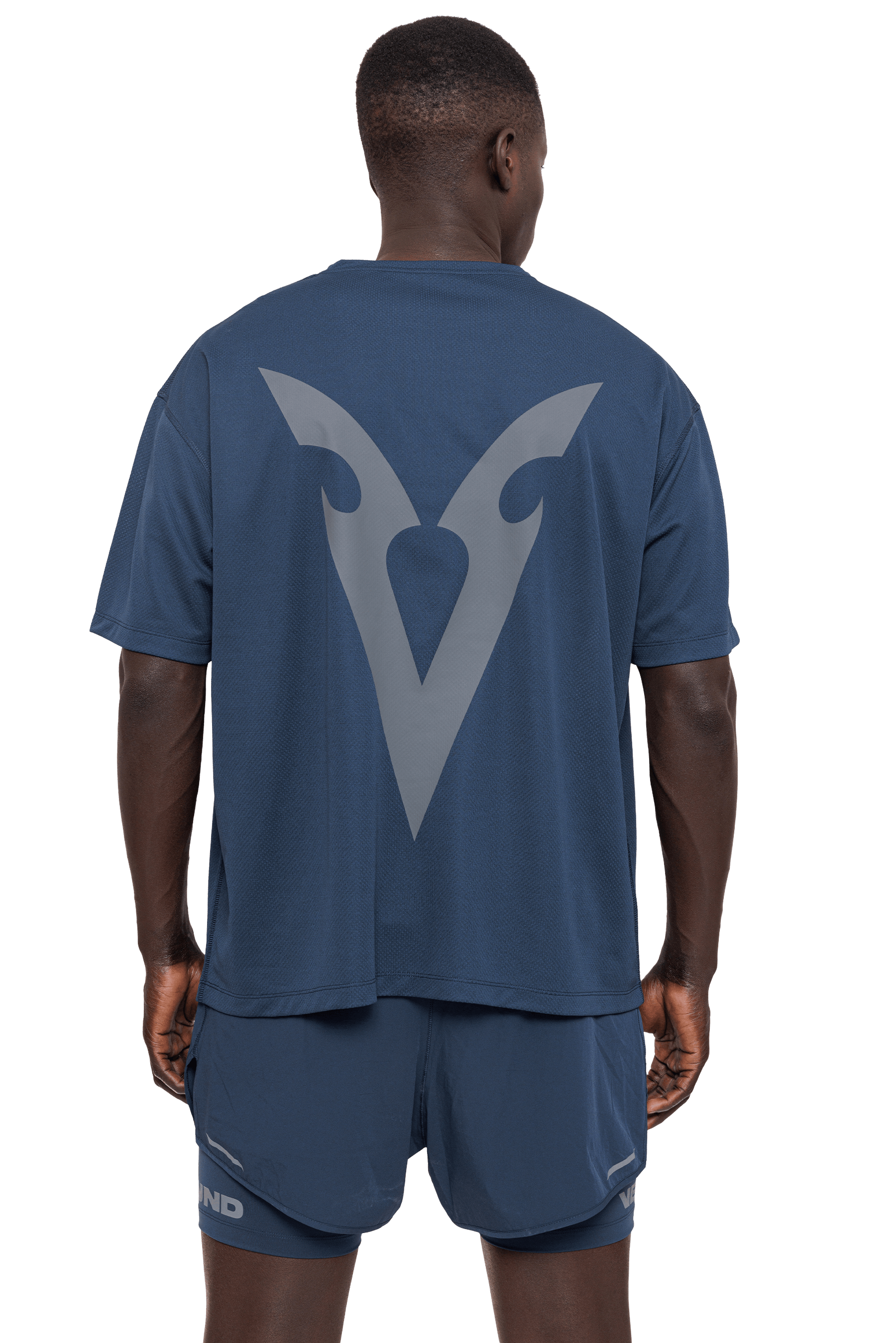 BOXY T-SHIRT V-GRAPHIC - NAVY