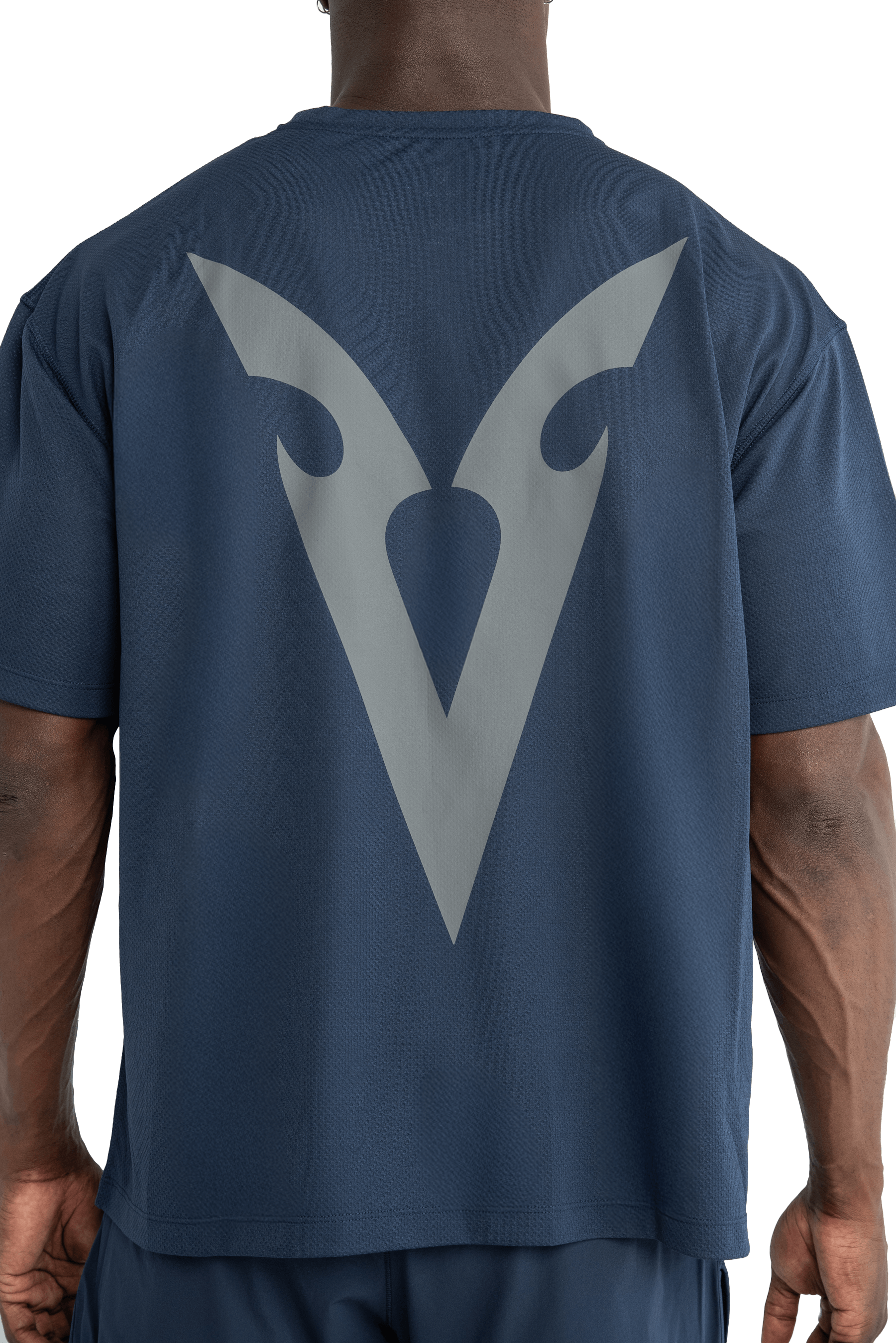 BOXY T-SHIRT V-GRAPHIC - NAVY