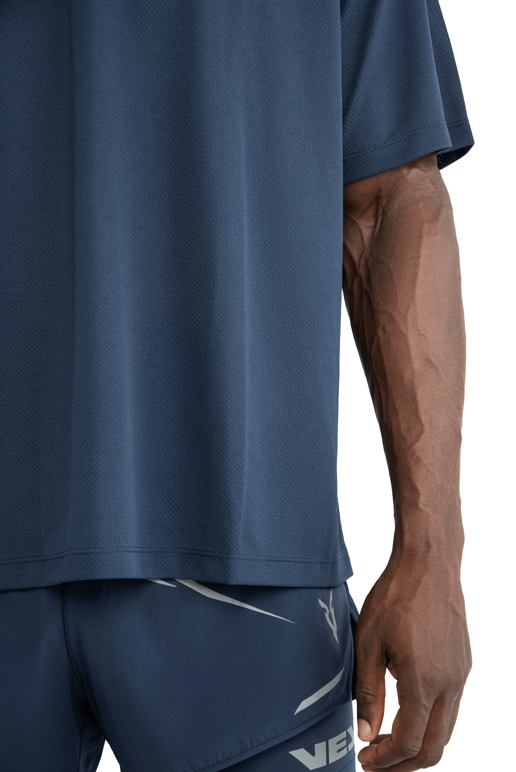 BOXY T-SHIRT V-GRAPHIC - NAVY