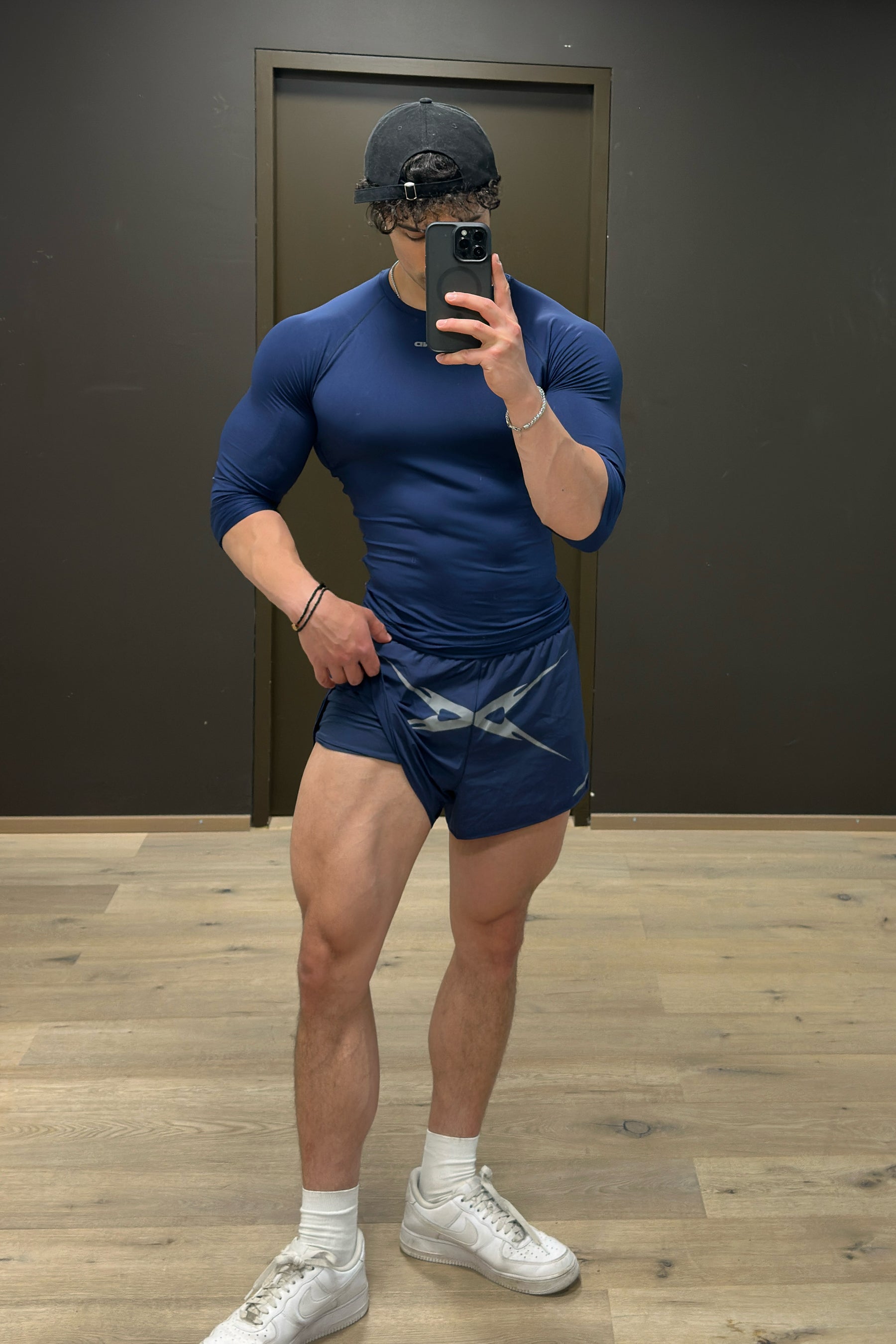 MUSCLE LONG SLEEVE T-SHIRT - NAVY