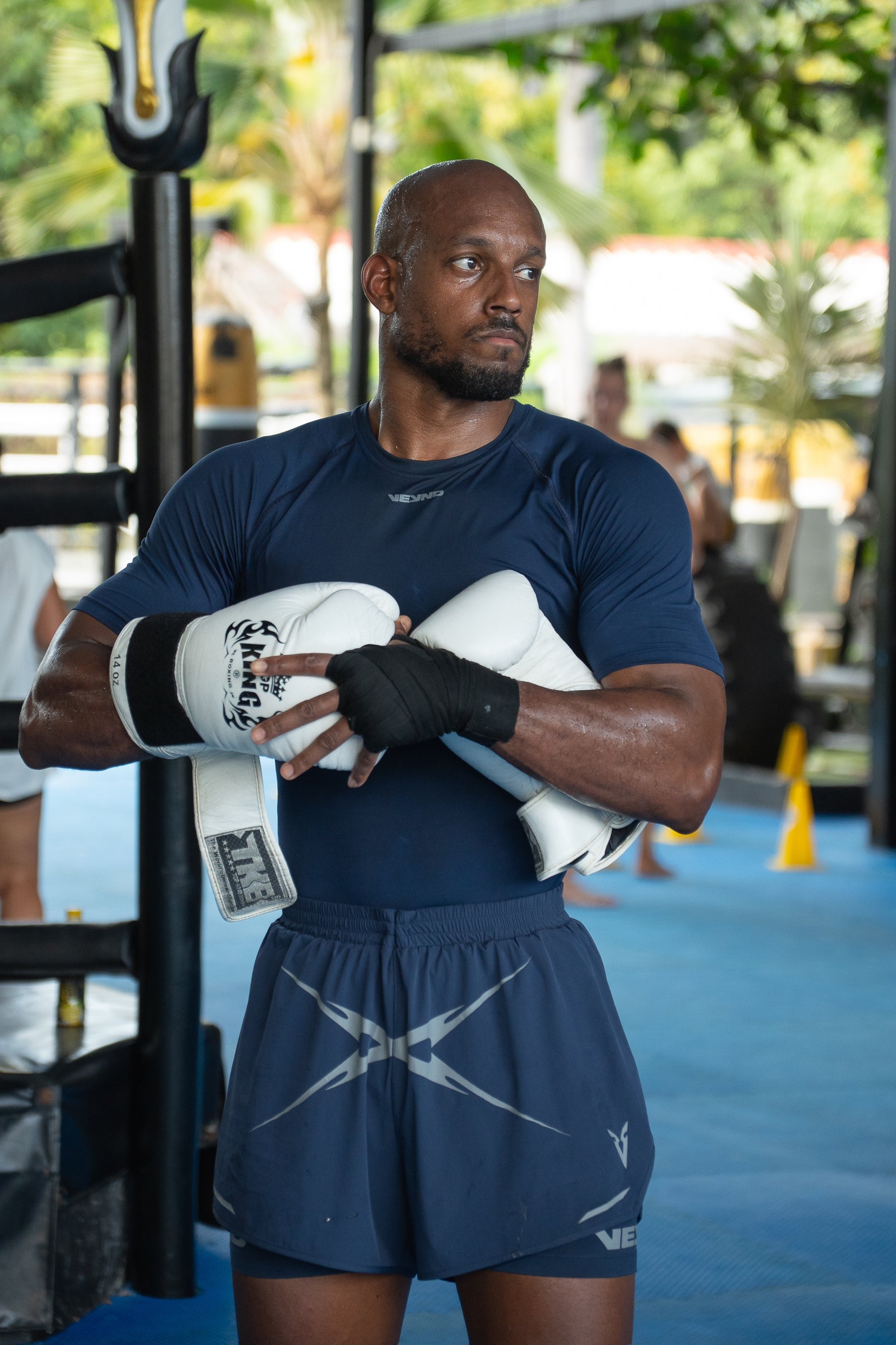 5” 2-IN-1 SHORTS CROSS GRAPHIC - NAVY