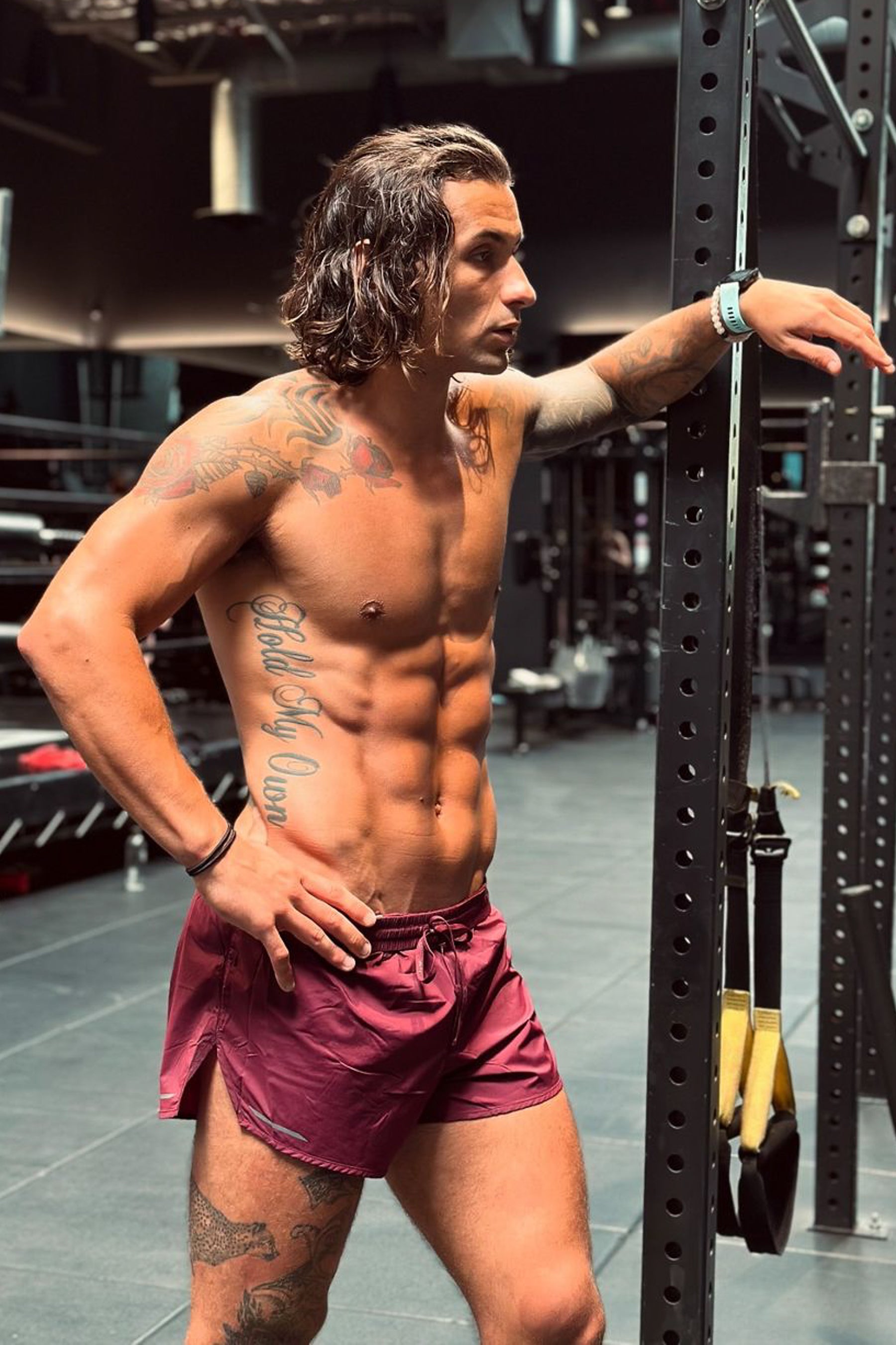 3" RUNNING SHORTS - Burgundy