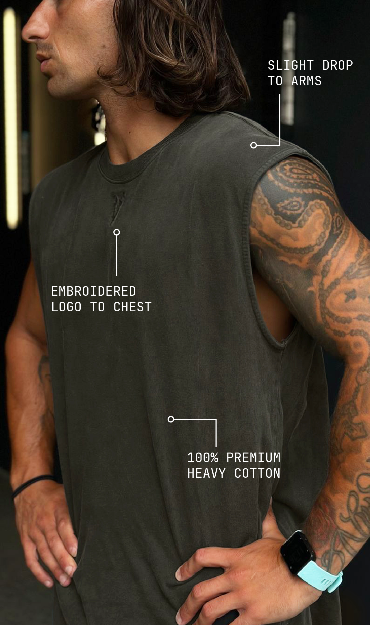 SLEEVELESS T-SHIRT - Khaki