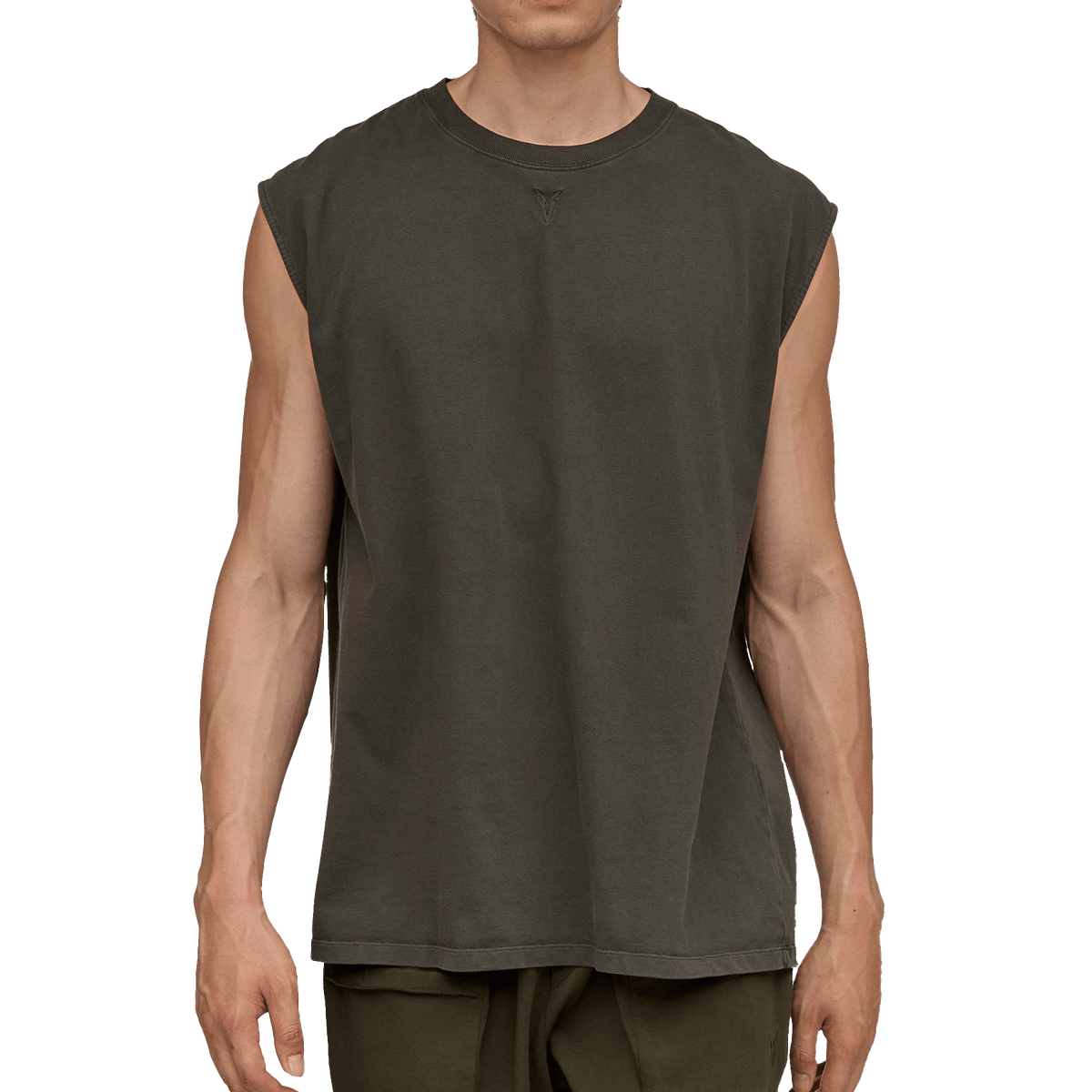 MEN'S SLEEVELESS T-SHIRT - Khaki | VEYND