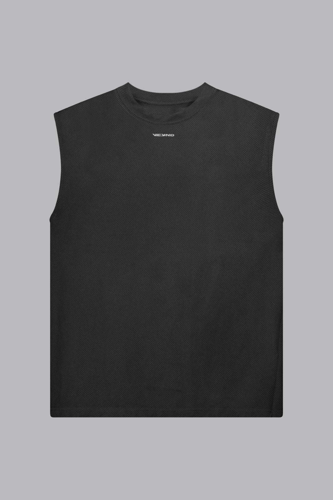 Technical Graphic Sleeveless T-Shirt - Black