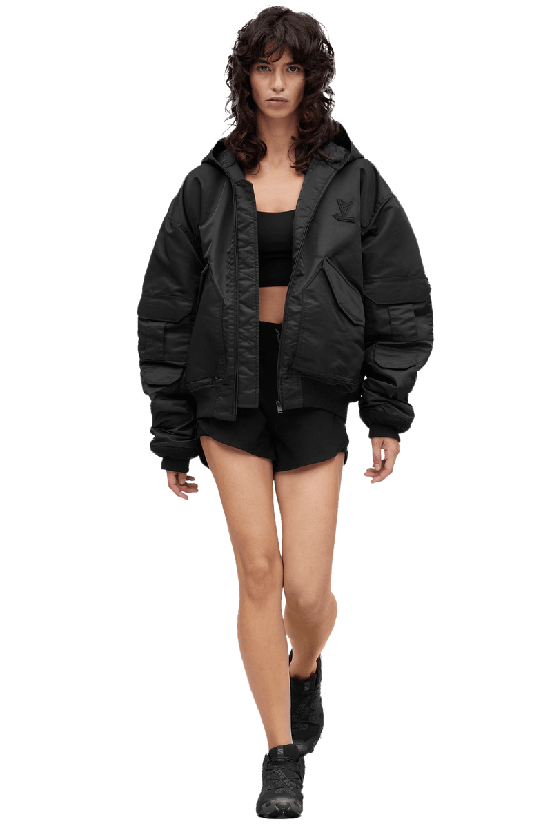 V_FLYTE BOXY BOMBER JACKET - Black