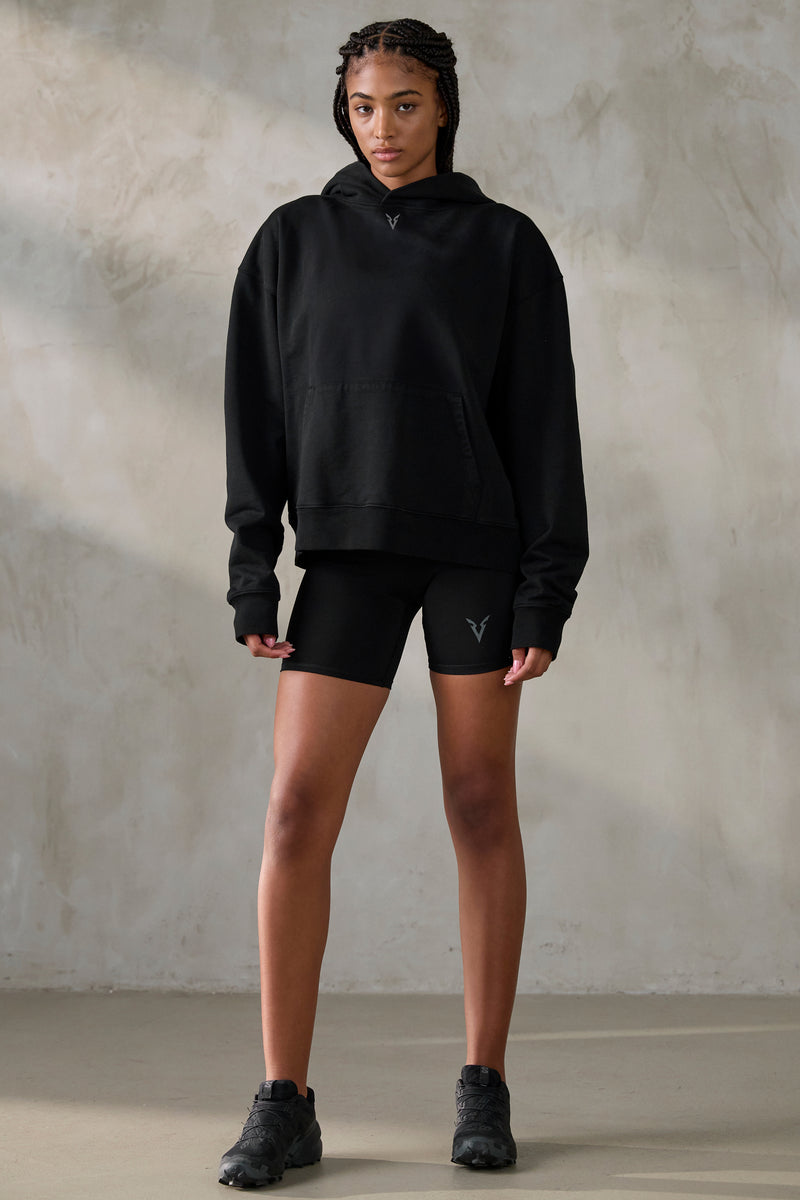 V_LYFE420 BOXY HOODIE - Black