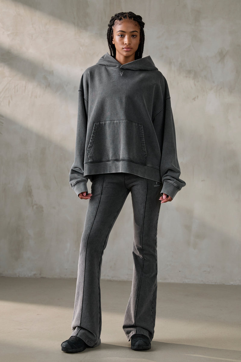 V_LYFE420 BOXY HOODIE - Gray Vintage