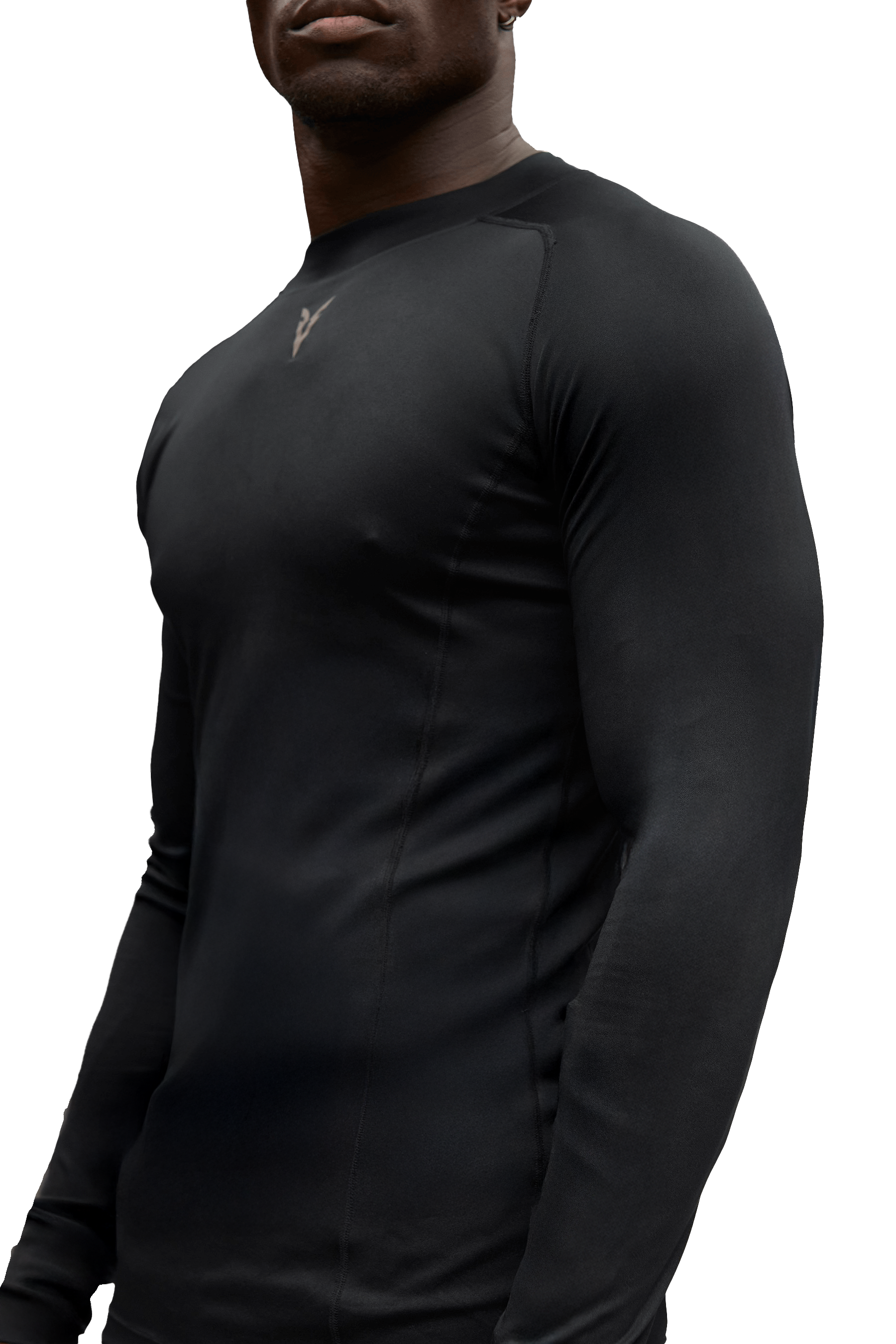 MEN'S LONG SLEEVED T-SHIRT GRAY VEINS GRAPHIC - Black