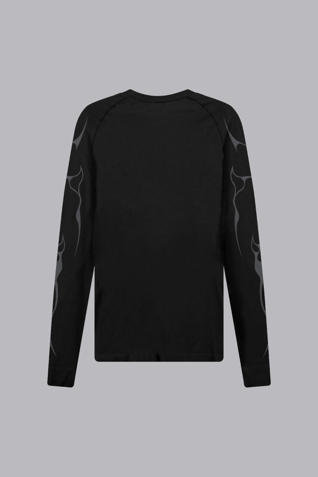 Stretch Graphic Long Sleeved T-Shirt - Black