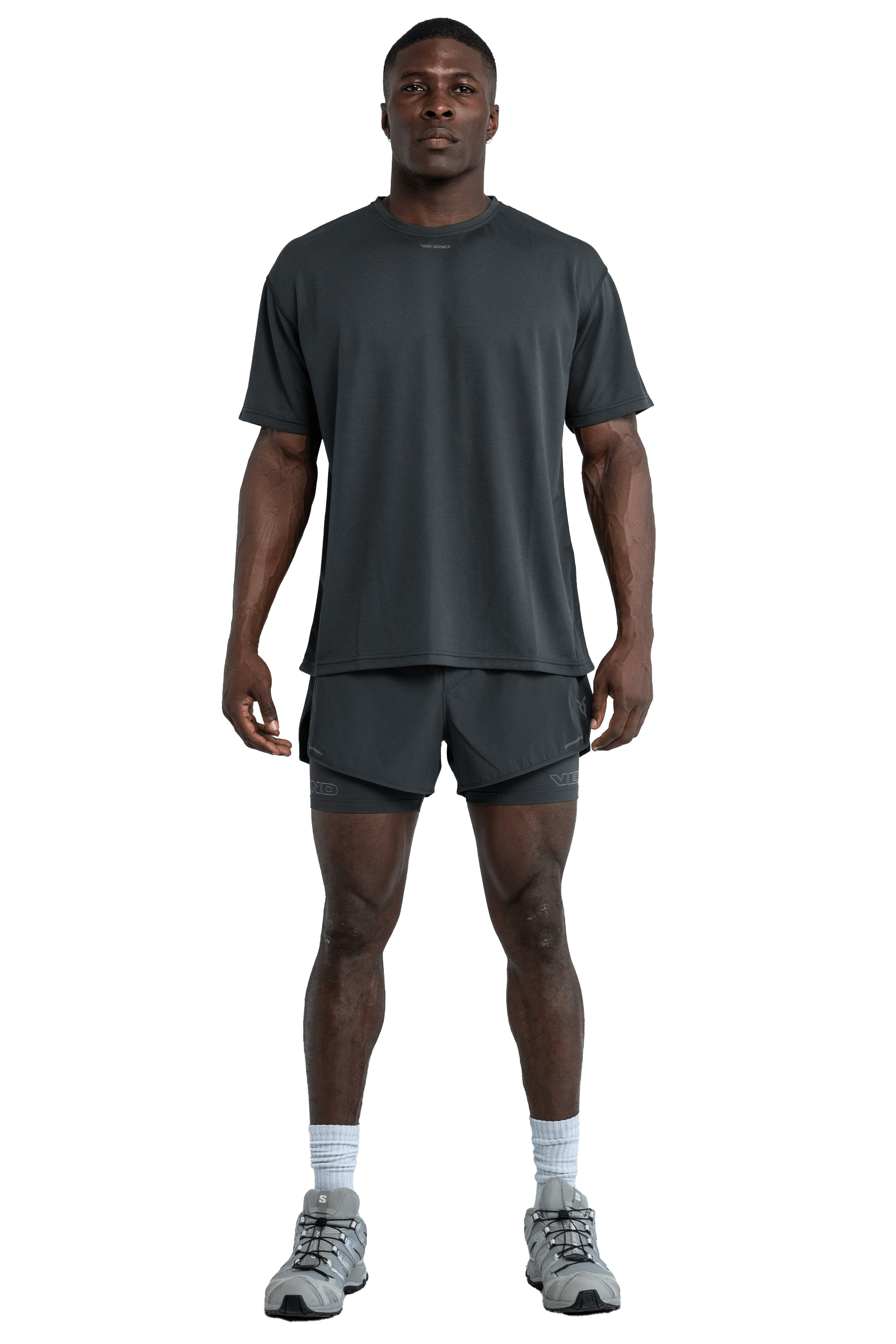 BOXY T-SHIRT CROSS GRAPHIC - Dark Gray
