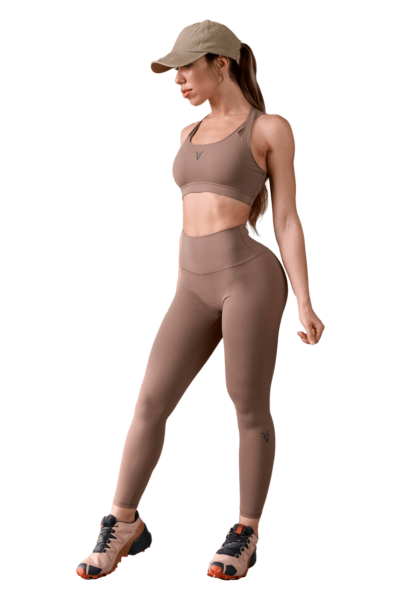 SPORTS BRA CUT OUT - Tan