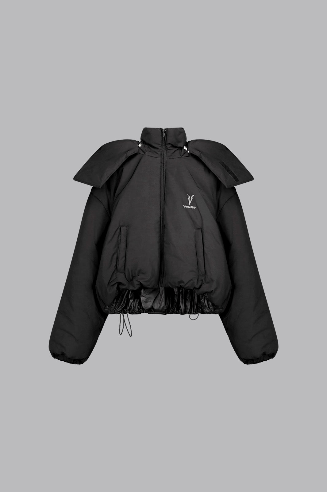 Cropped Padded Jacket - Black