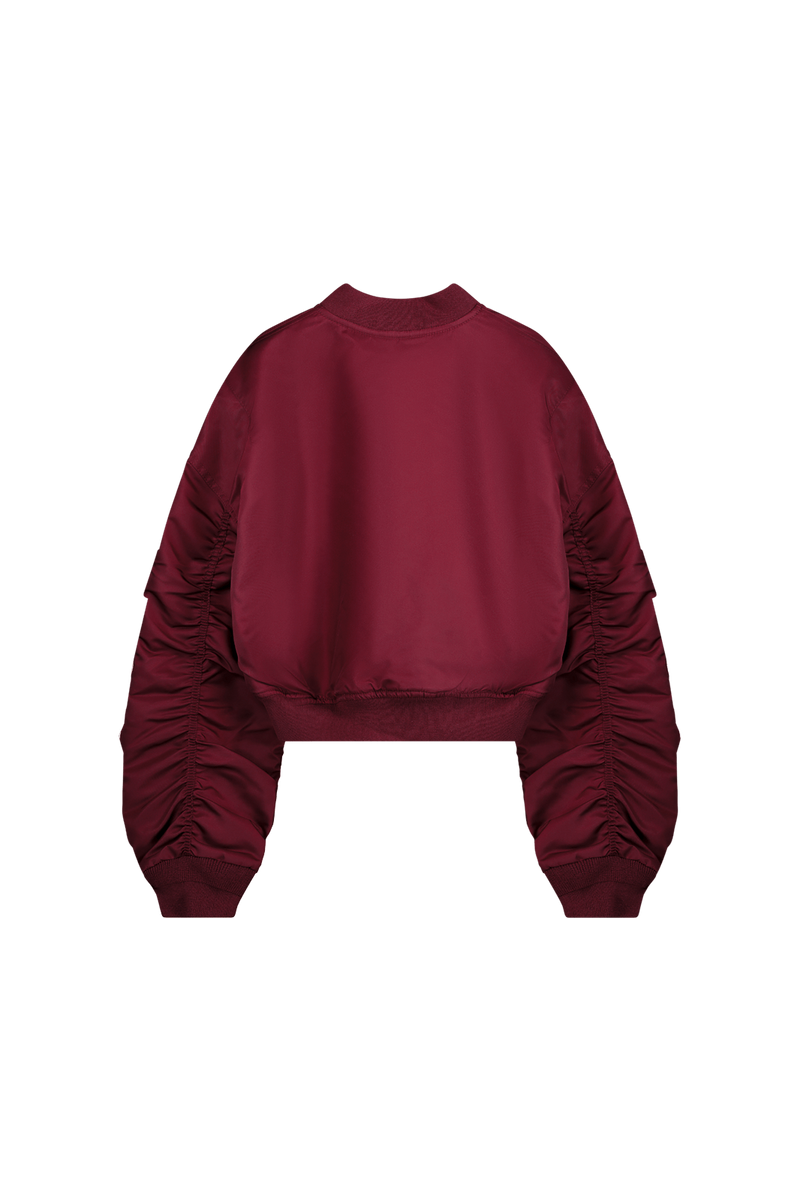 V_FLYTE BOXY BOMBER JACKET - Burgundy