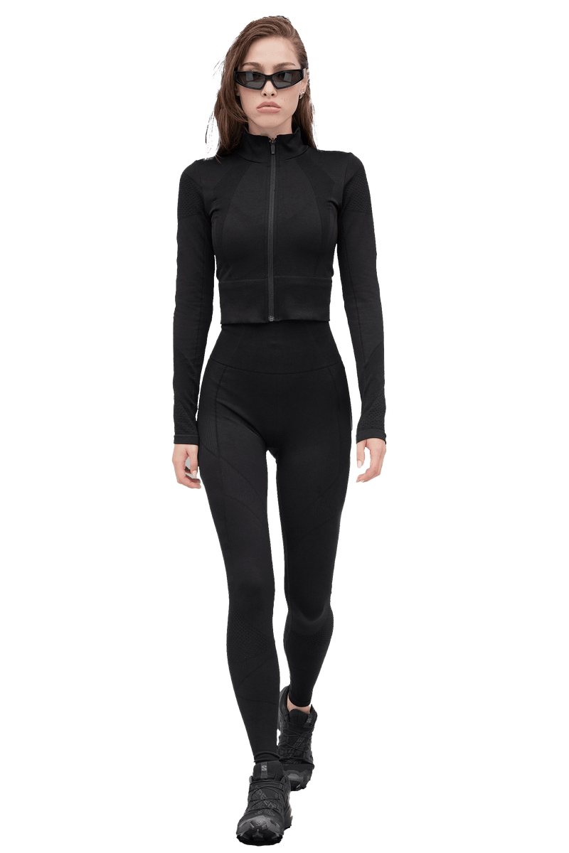 CROPPED JACKET SEAMLESS - Black