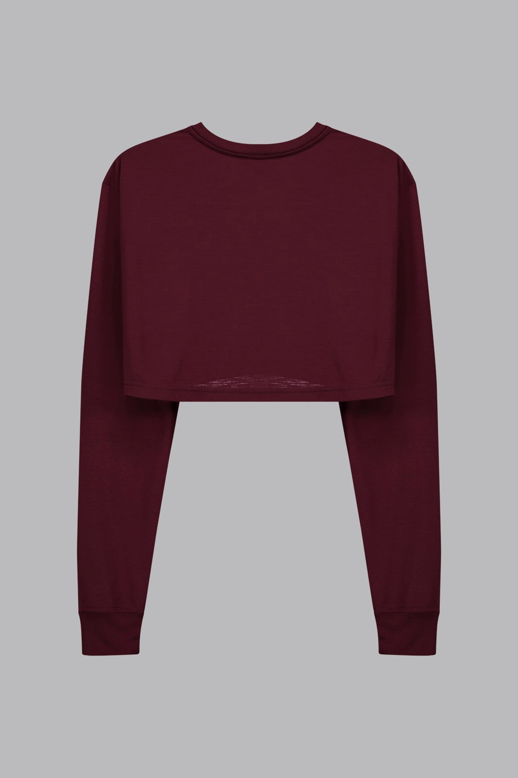 Signature Long Sleeved Cropped T-Shirt - Burgundy