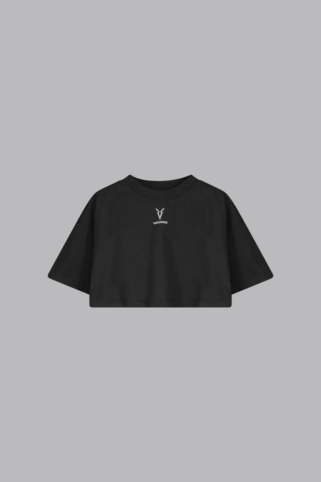 Motif Cropped T-Shirt - Black