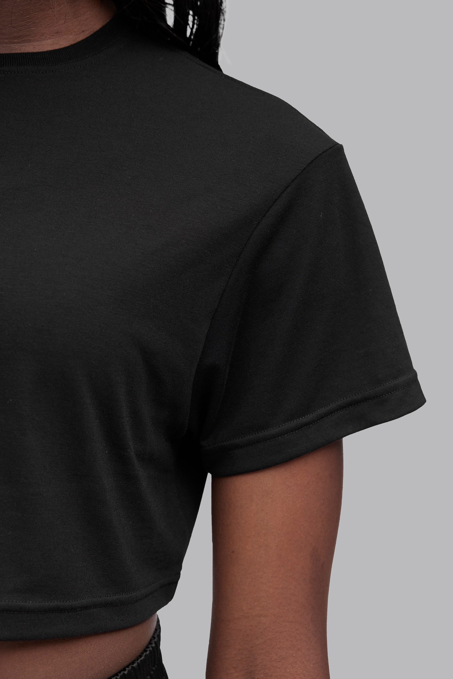 Black Cropped T-Shirt