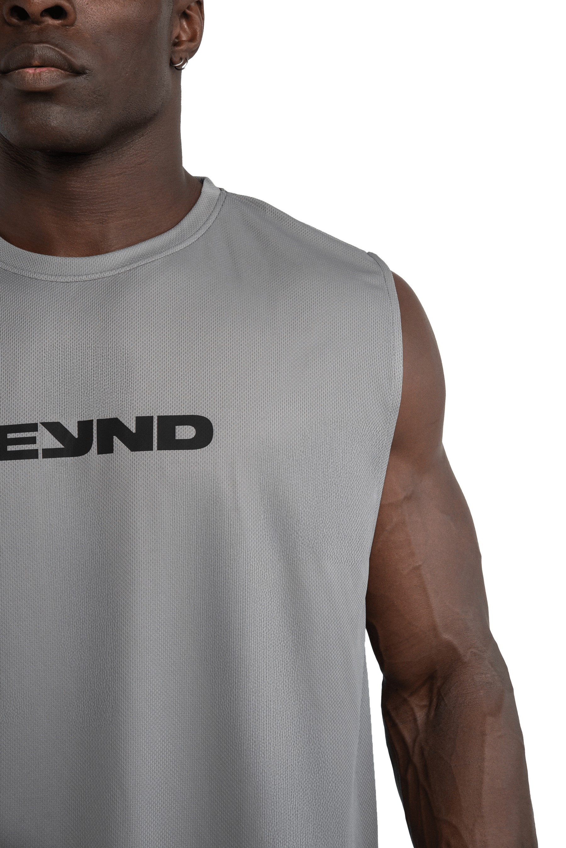 BOXY SLEEVELESS T-SHIRT V-GRAPHIC  - Light Gray