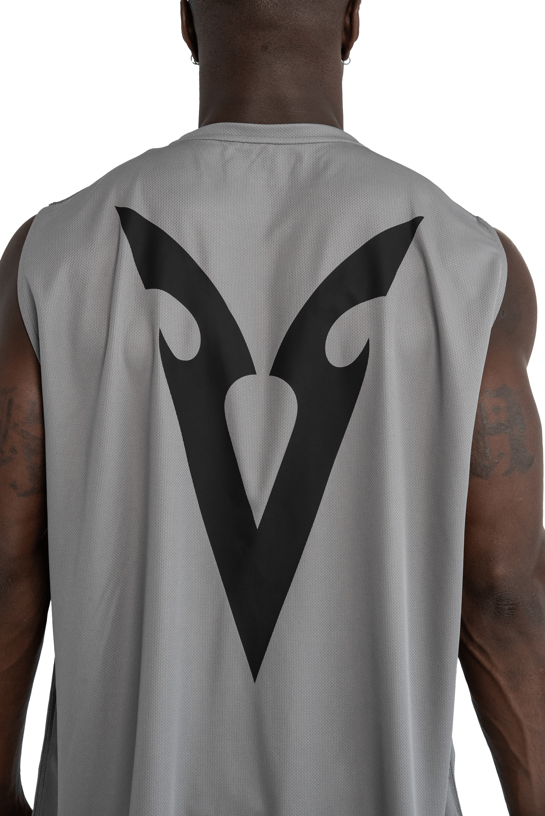 BOXY SLEEVELESS T-SHIRT V-GRAPHIC  - Light Gray