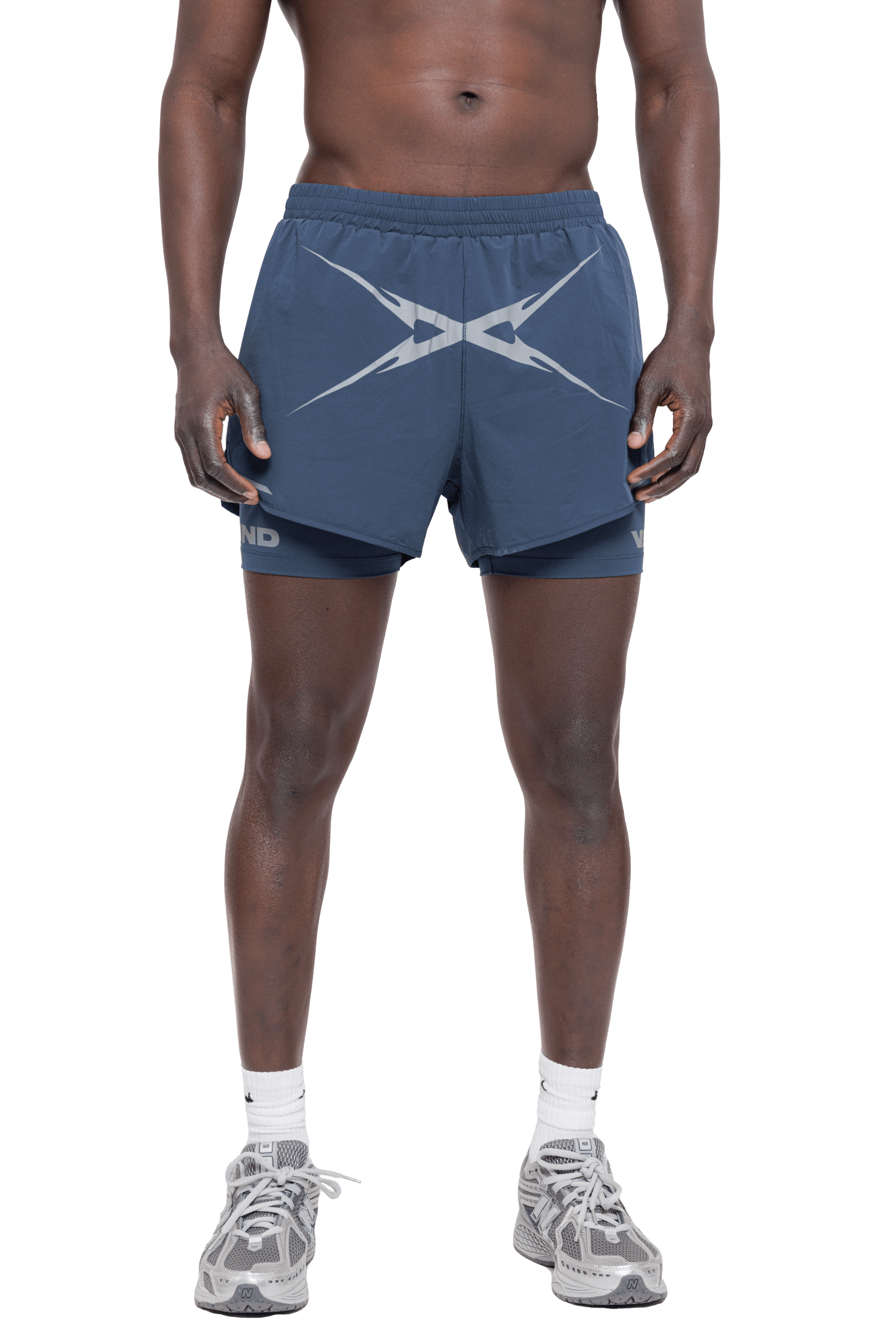 5” 2-IN-1 SHORTS CROSS GRAPHIC - NAVY