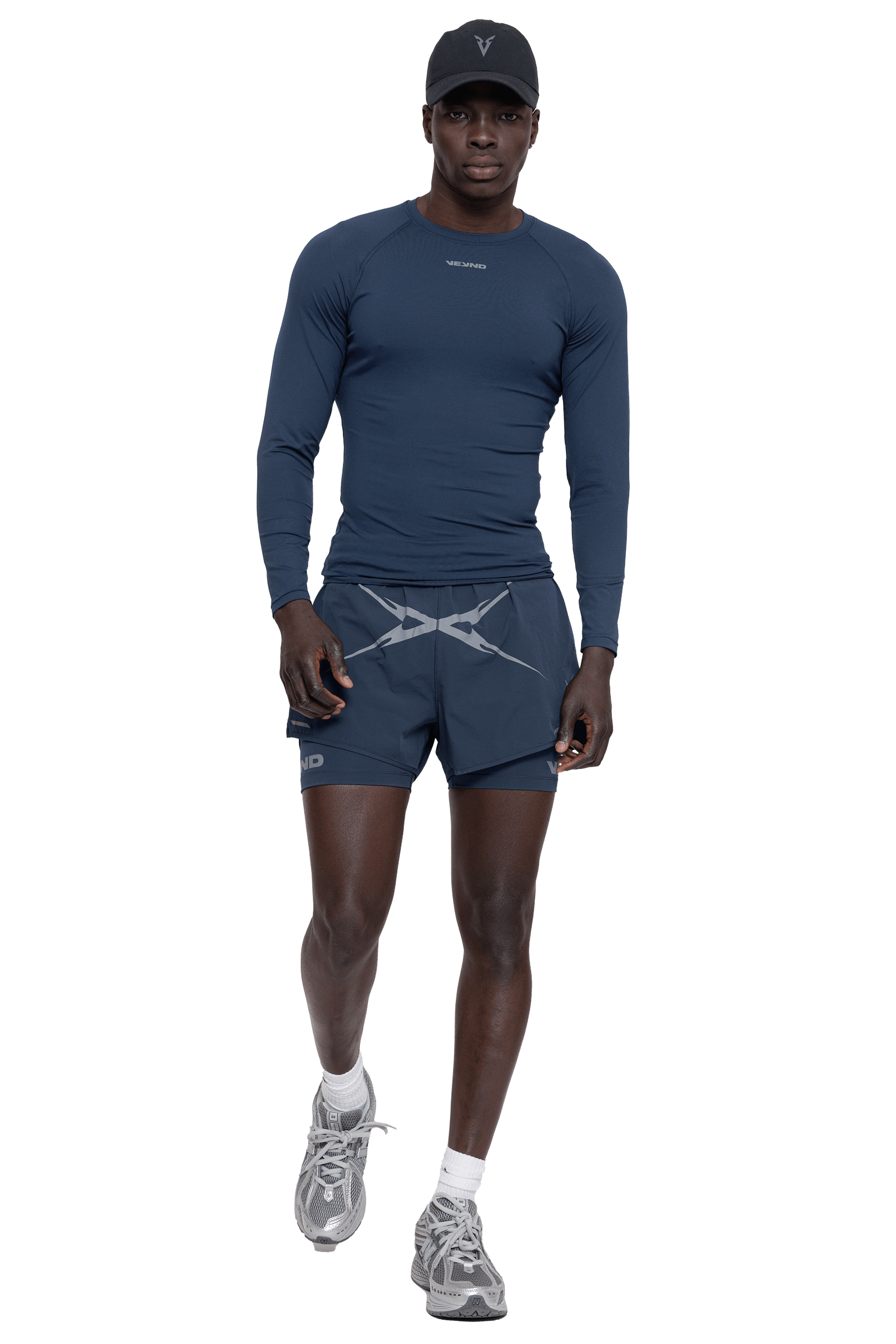 MUSCLE LONG SLEEVE T-SHIRT - NAVY