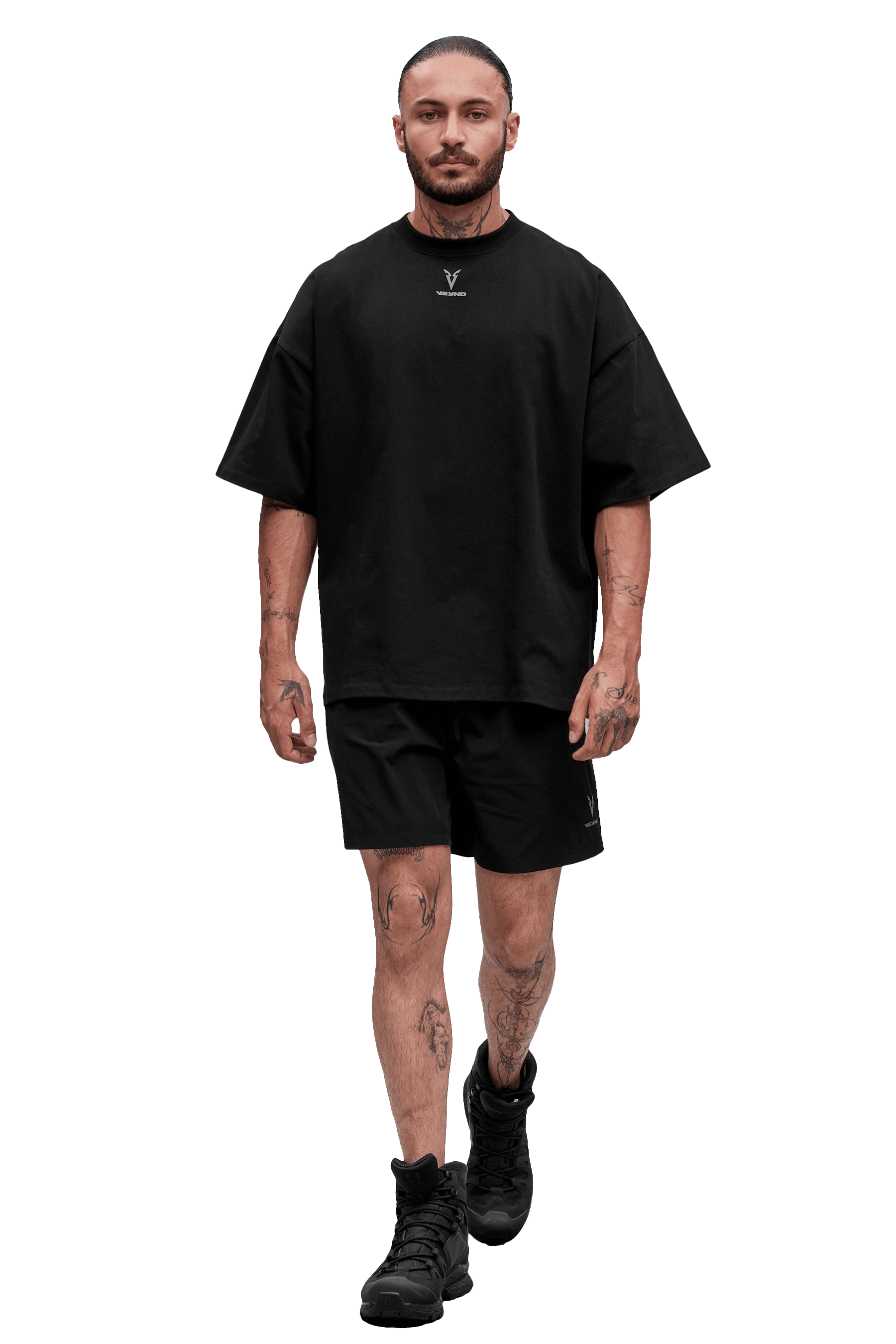 MEN'S BOXY T-SHIRT V-GRAPHIC - Black | VEYND – Veynd