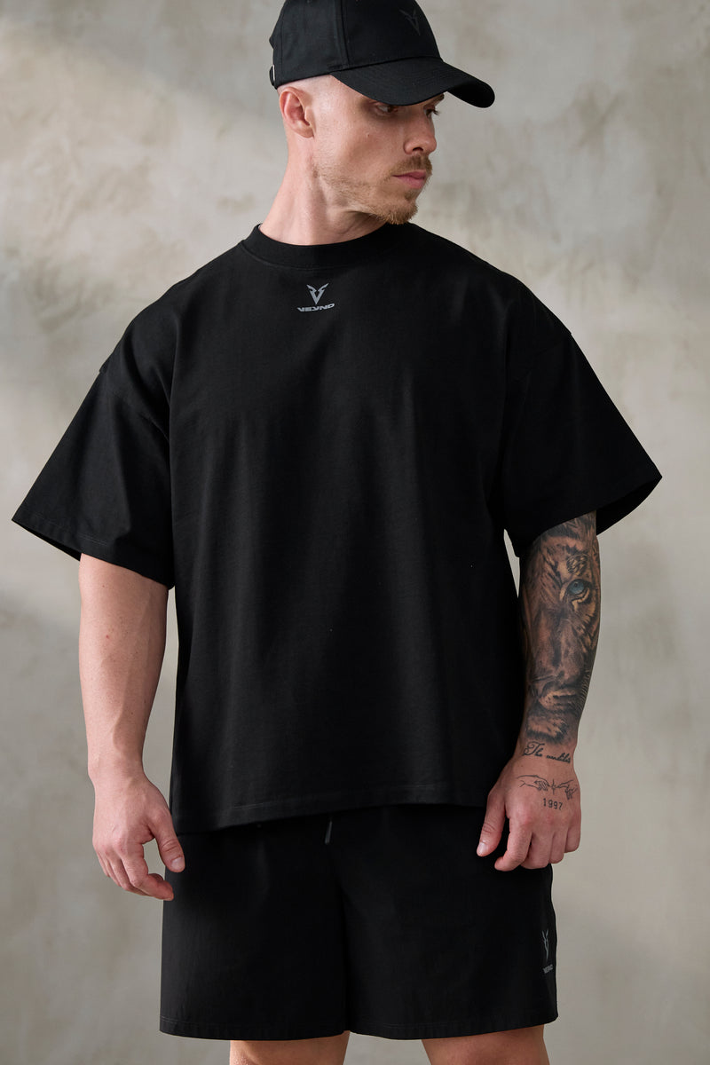 V_LYFE370 V-GRAPHIC BOXY T-SHIRT - Black