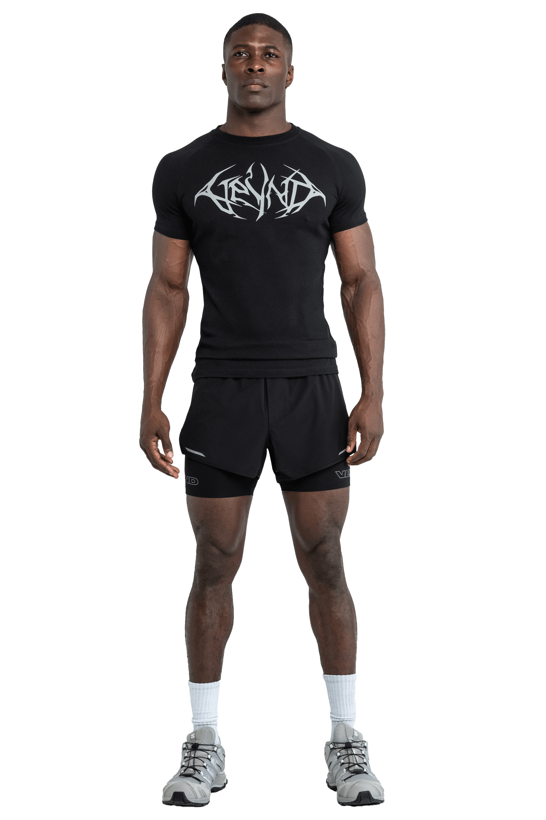 T-SHIRT GRAY VEINS GRAPHIC - Black