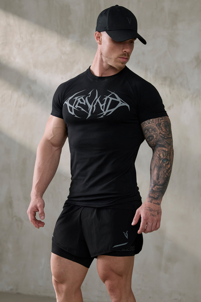 V_BUILD GRAY VEINS GRAPHIC T-SHIRT - Black