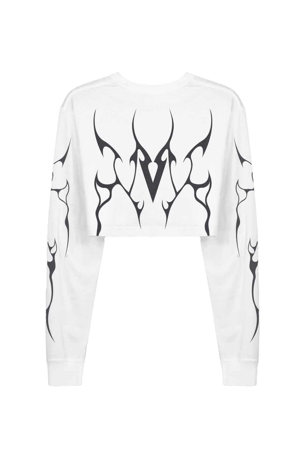 WOMEN'S LONG SLEEVE BOXY T-SHIRT BLACK VEINS GRAPHIC - Optic