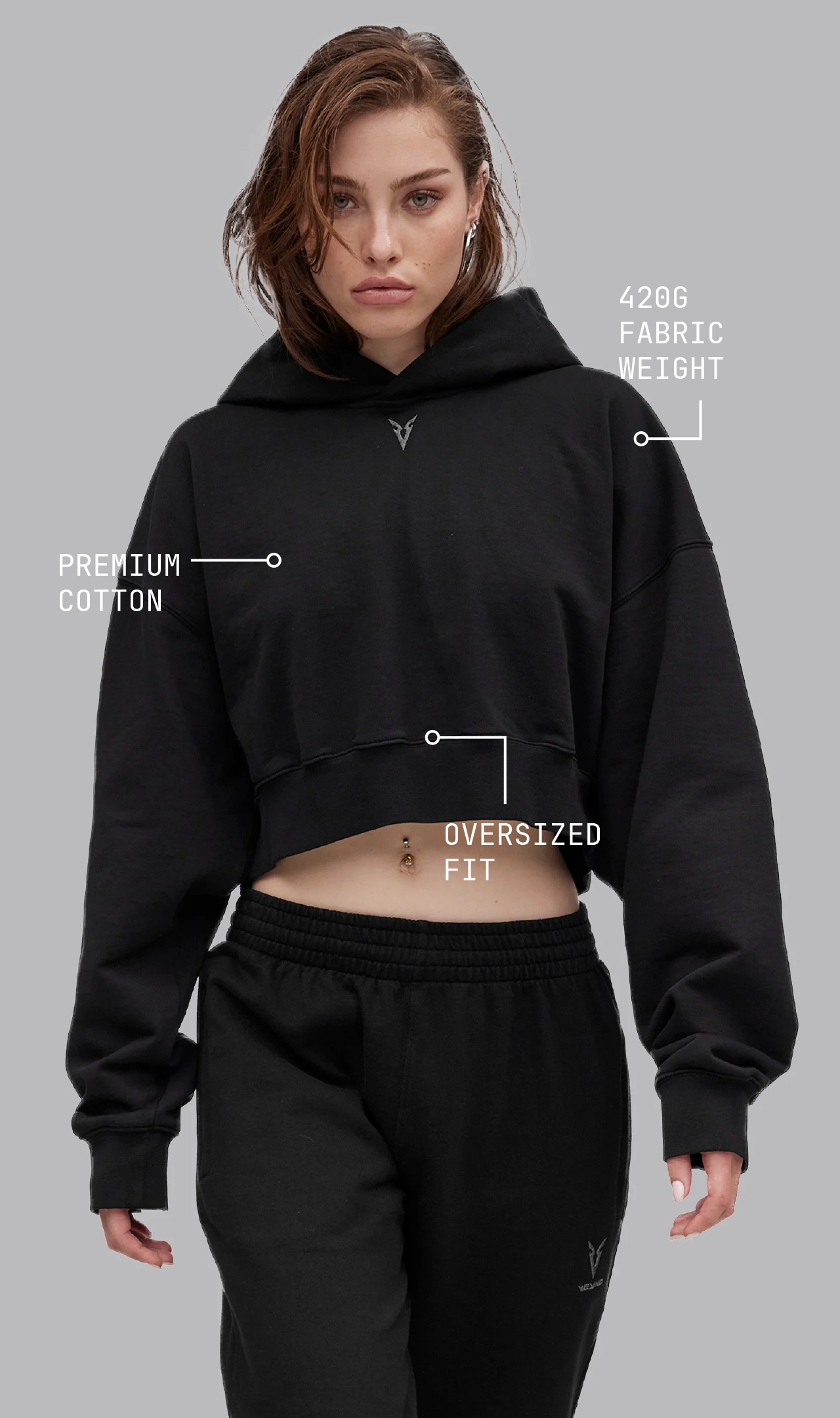 V LYFE420 BOXY HOODIE Black VEYND Veynd